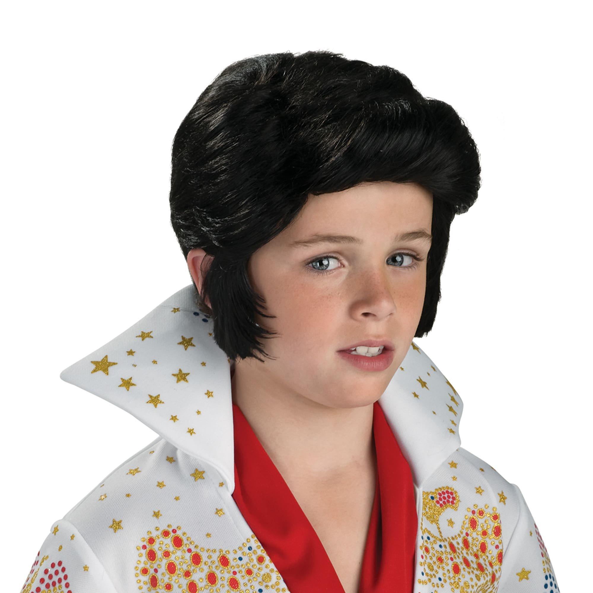 Boys' Black Elvis Wig