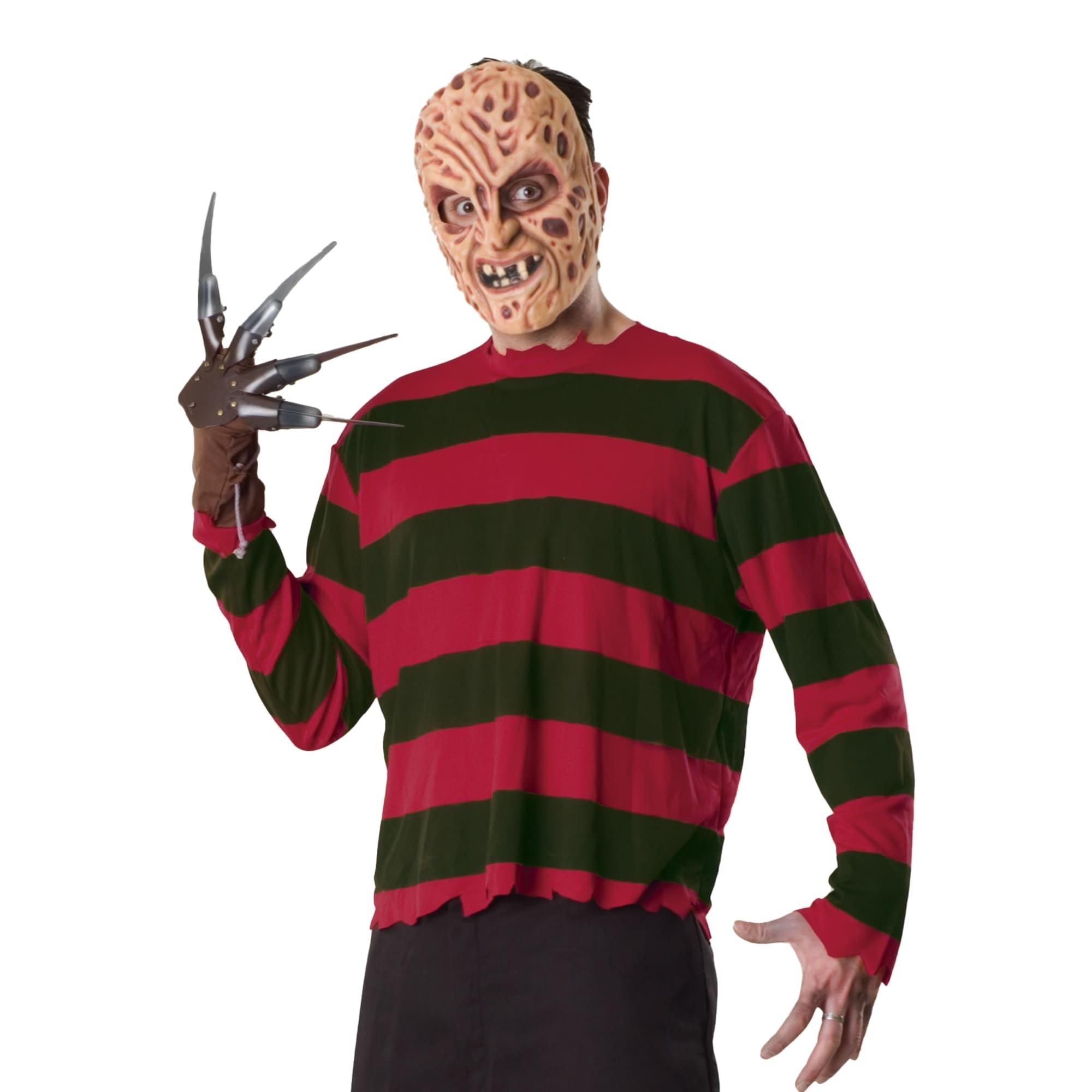 Men's A Nightmare on Elm Street Freddy Krueger Printed Shirt and Mask Set