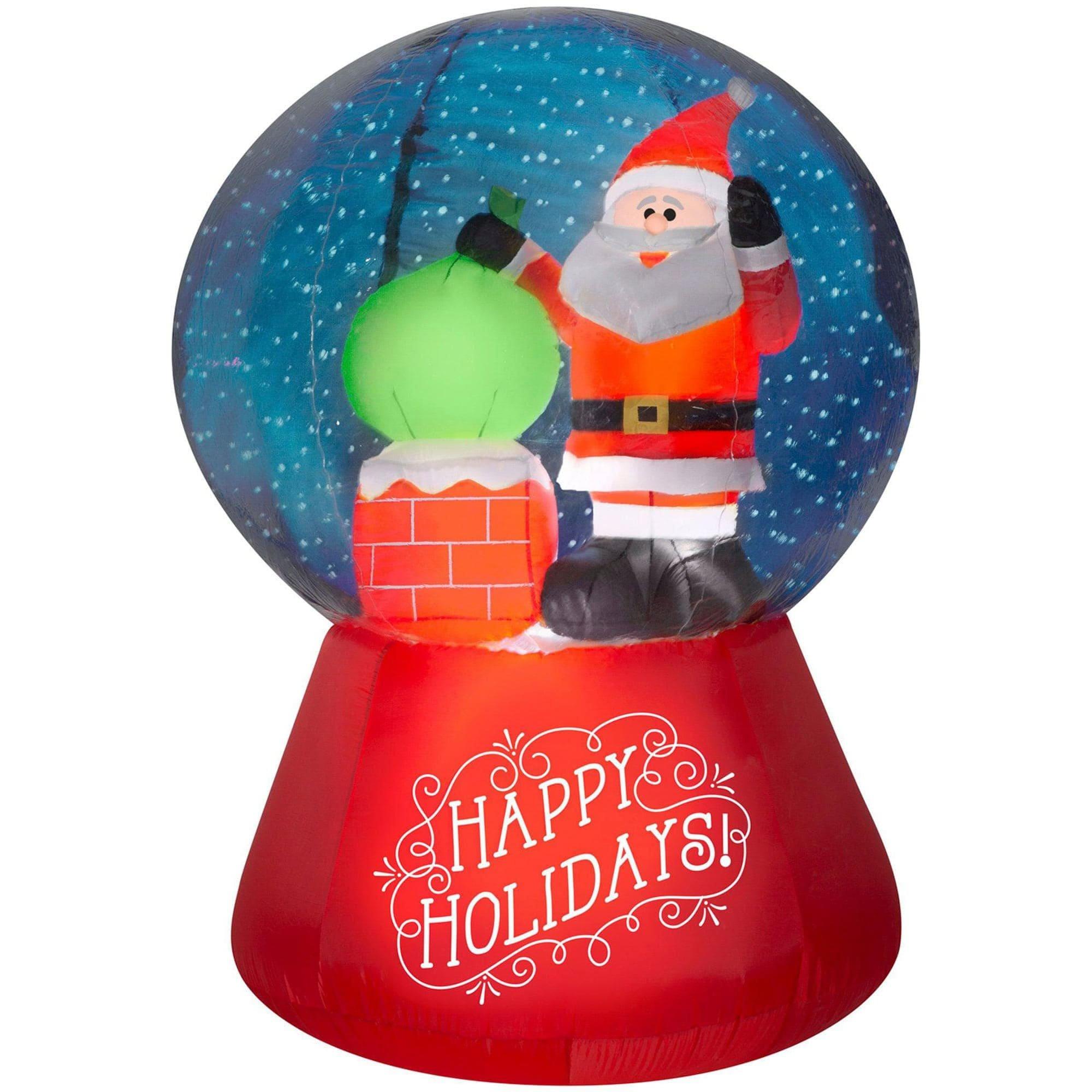 5.5 Foot Snow Globe Santa Light Up Christmas Inflatable Lawn Decoration