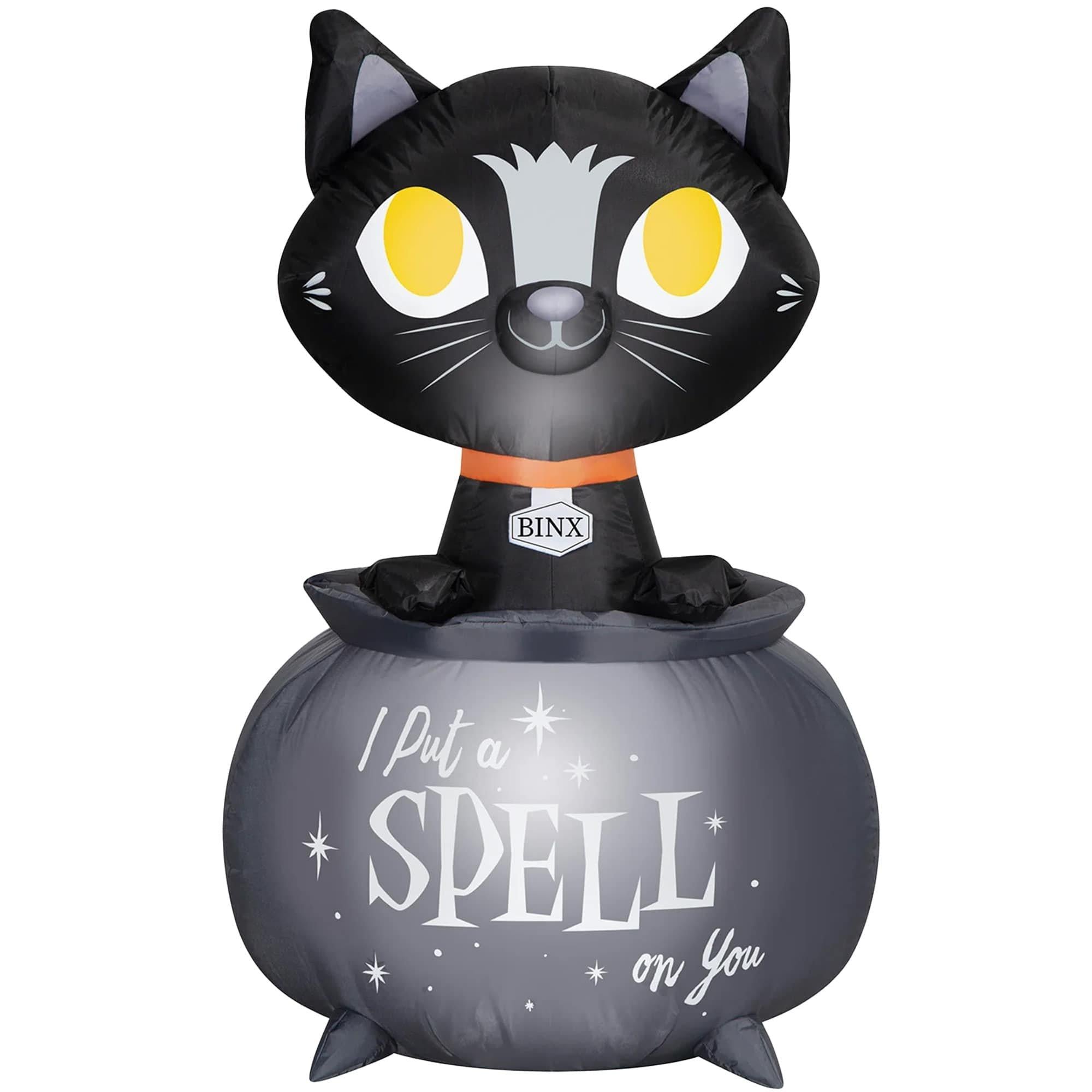3.5 Foot Hocus Pocus Binx in Cauldron Light Up Halloween Inflatable Lawn Decoration