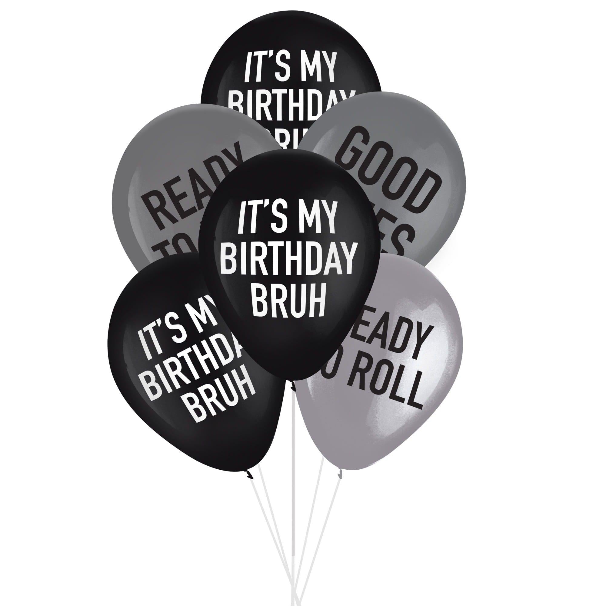 It's My Birthday Bruh Latex Balloons, 15ct