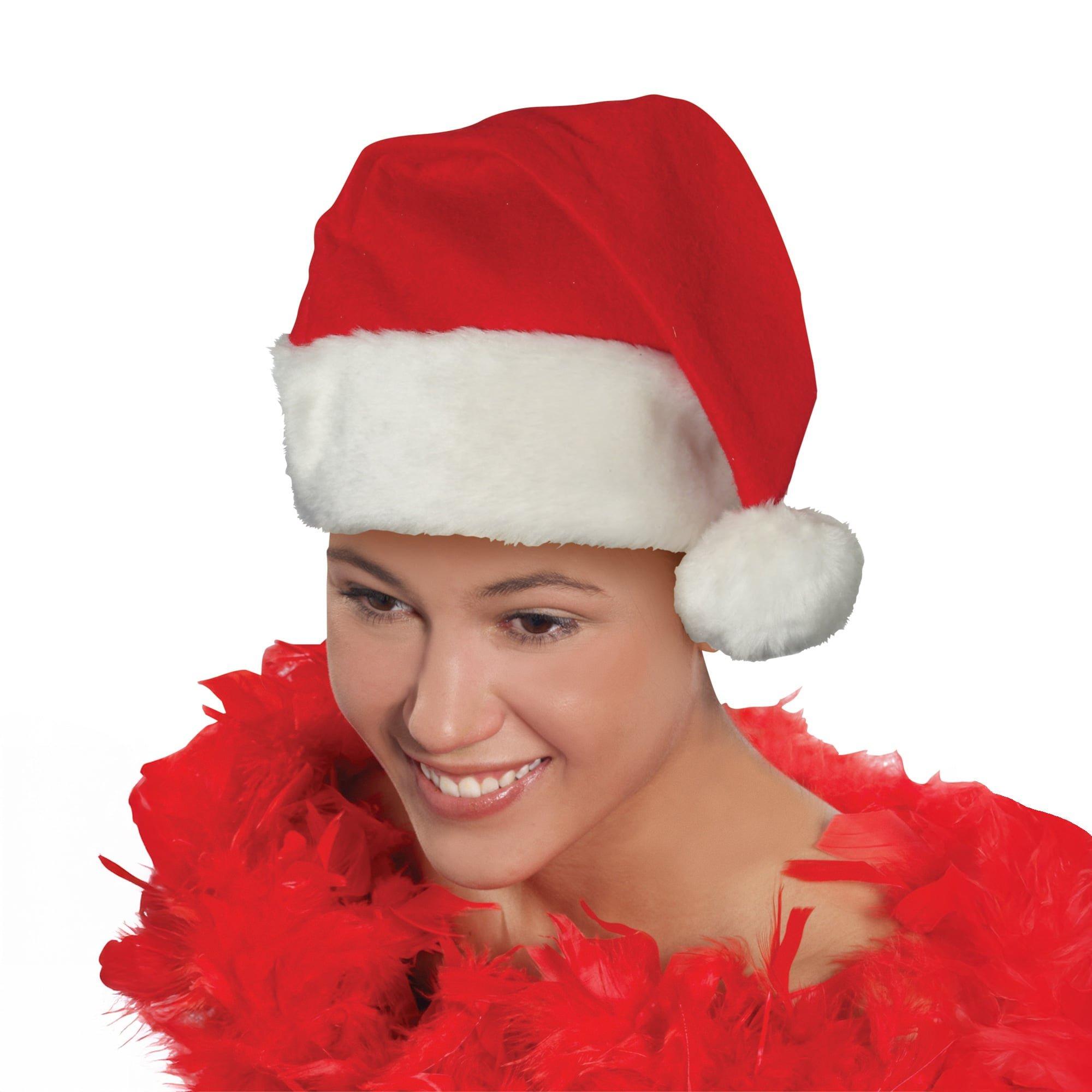 Adult Red and White Santa Hat
