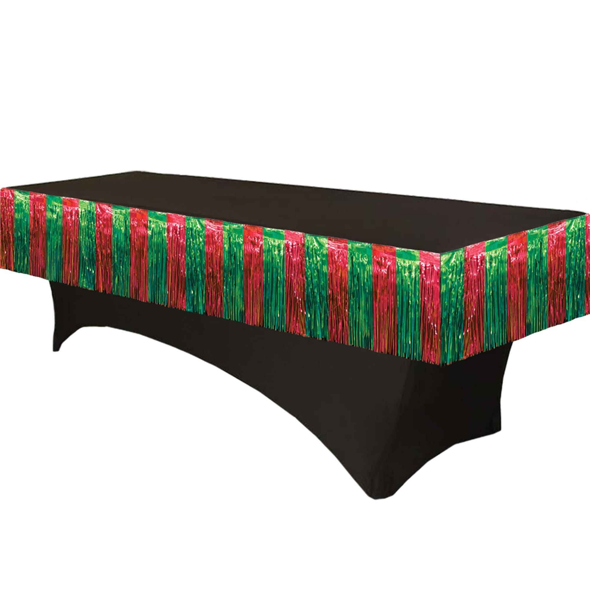 Tinsel Fringe Garland-Red & Green