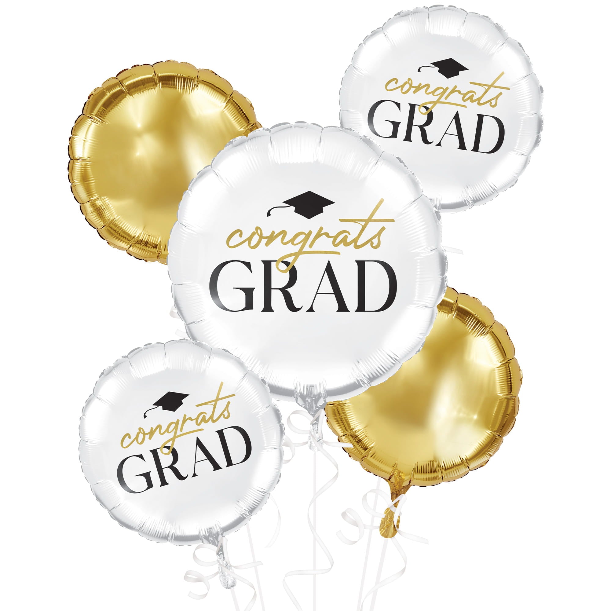 Classic Congrats Grad Foil Balloon Bouquet, 5pc