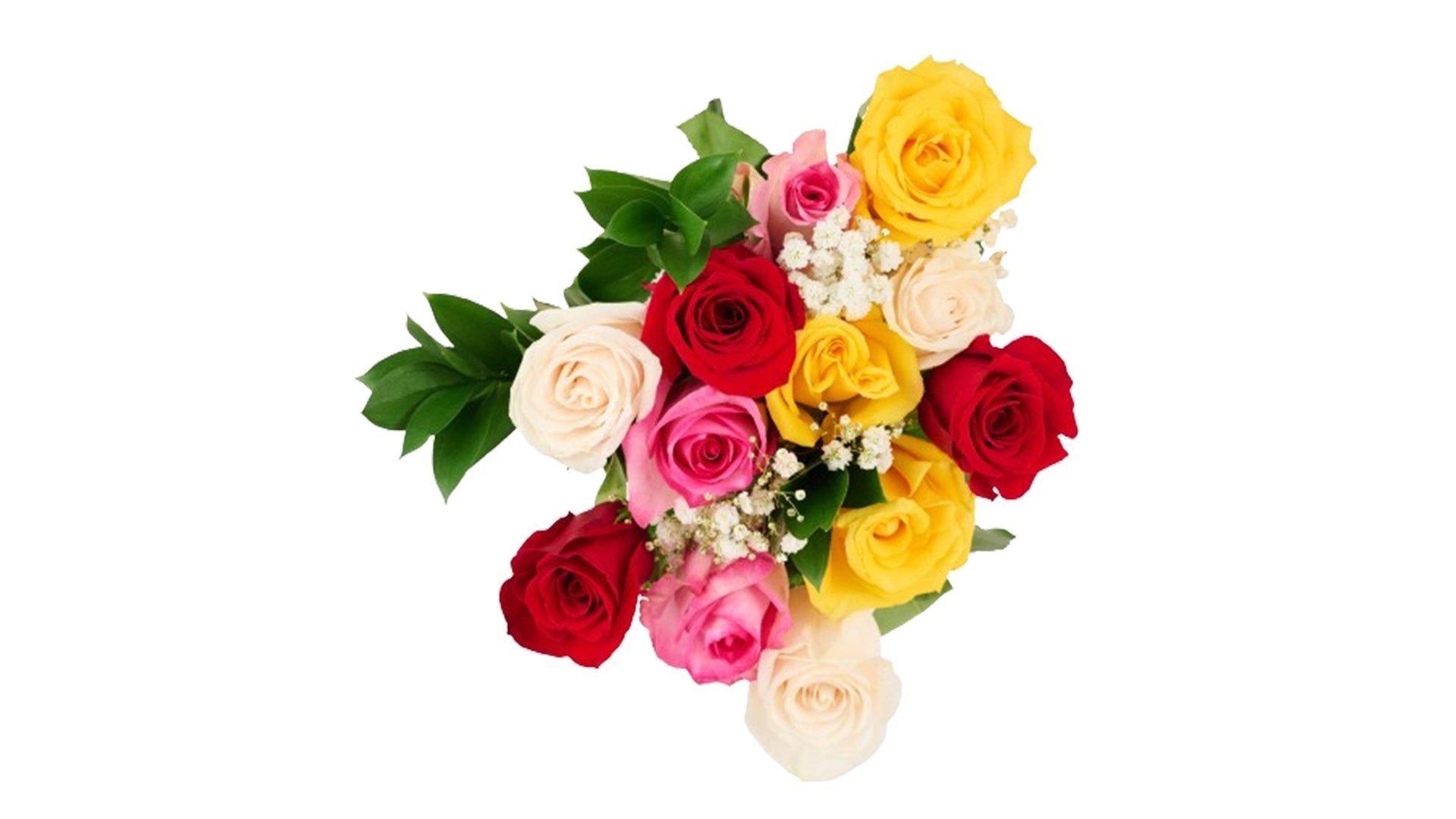 Magical Mixed Roses Flower Bouquet (12 ct)