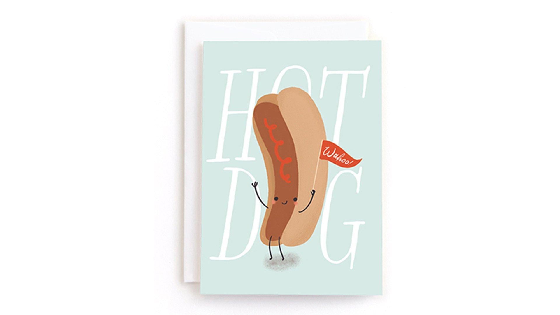 Minted Hot Dog Congrats Card