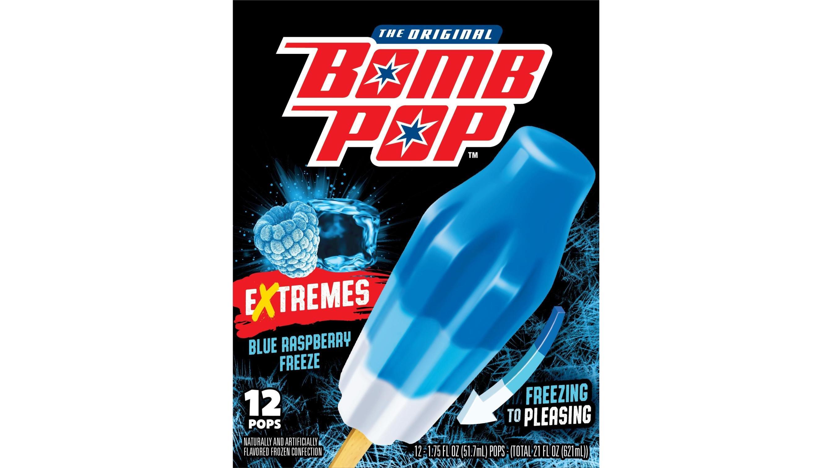 Bomb Pop Extremes Blue Raspberry Freeze Ice Pops (1.75 oz x 12 ct)