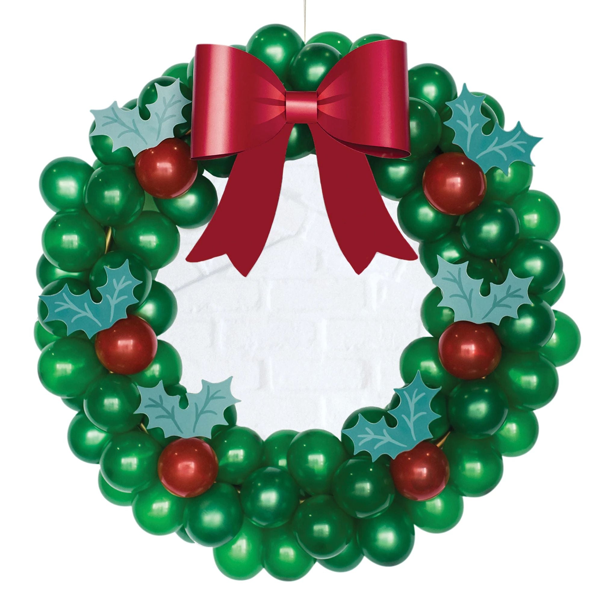 DIY Air-Filled Christmas Latex Balloon Wreath Kit, 37in