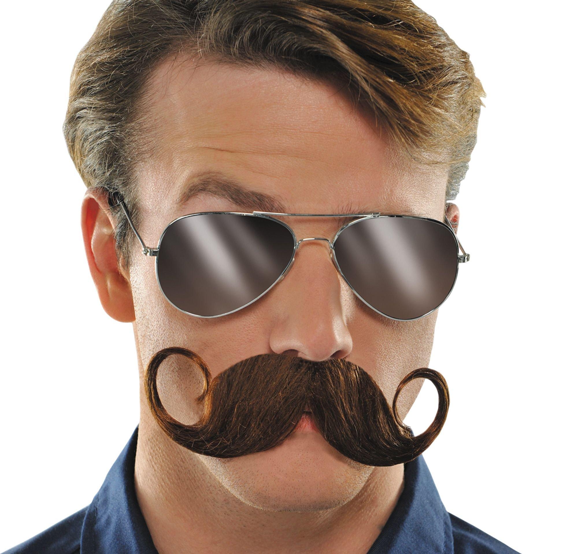 Brown Handlebar Moustache