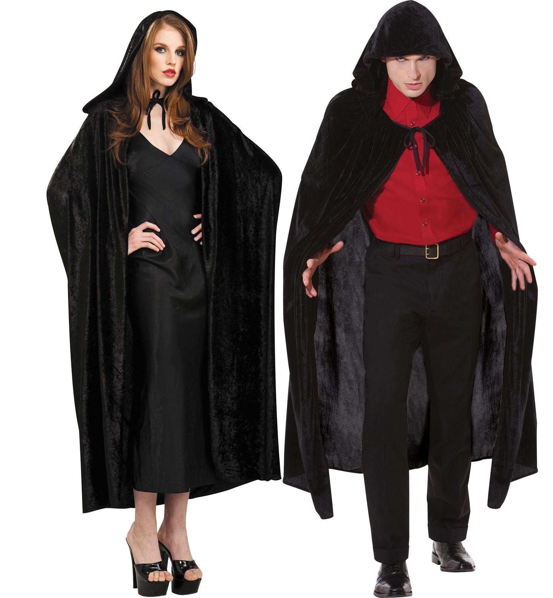 Adult Crushed Velvet Hooded Cloak Deluxe