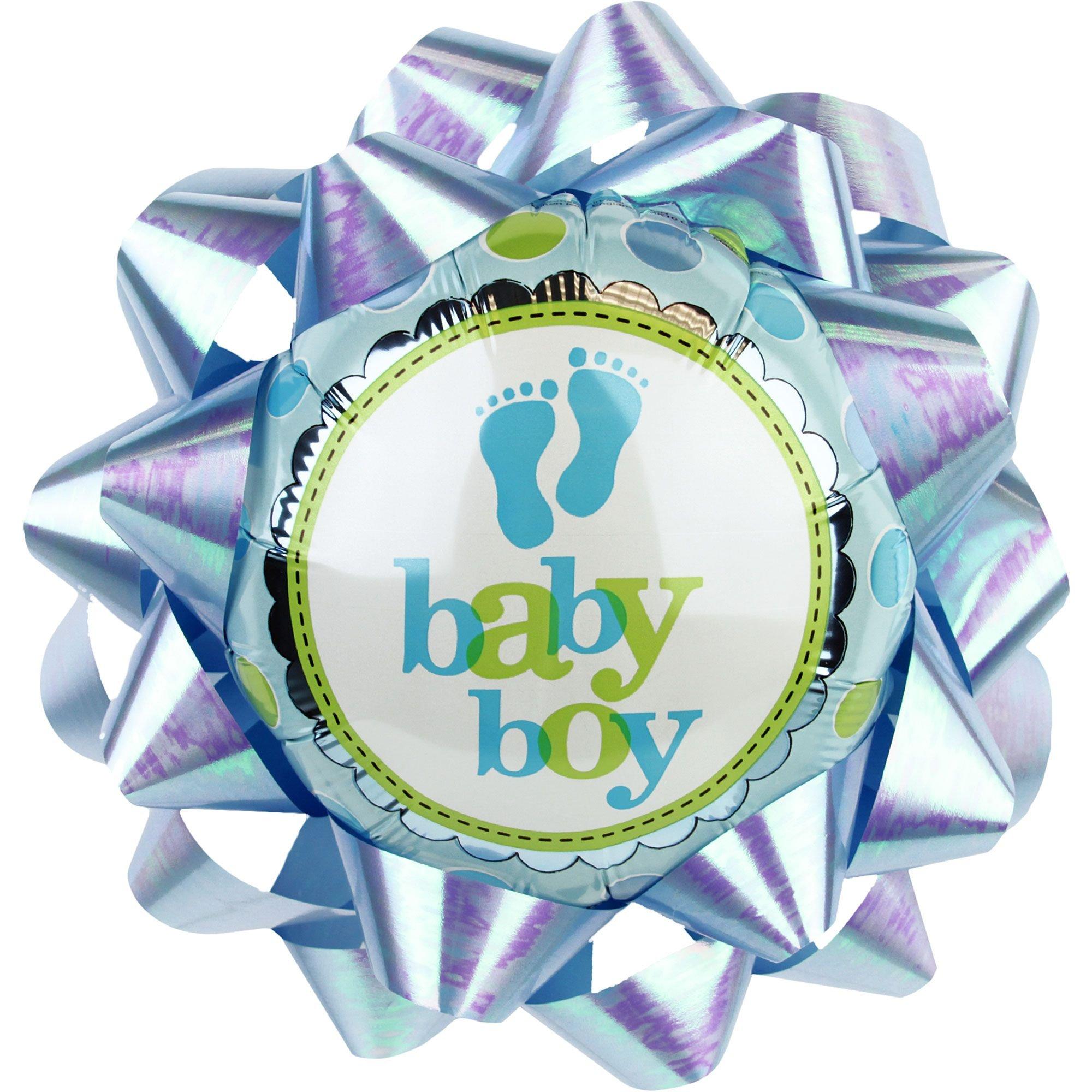 Baby Boy Balloon Gift Bow