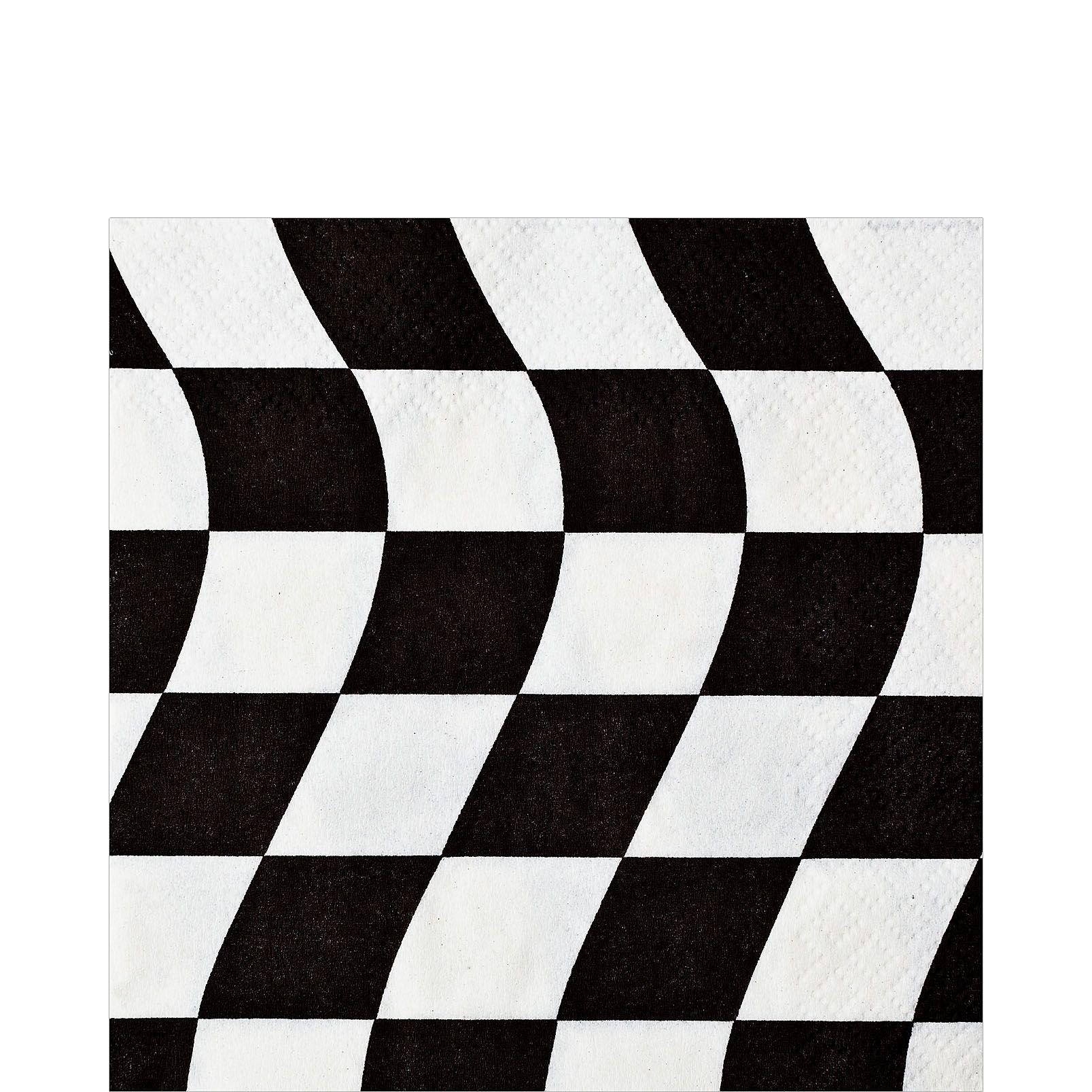 Black & White Checkered Flag Lunch Napkins 16ct