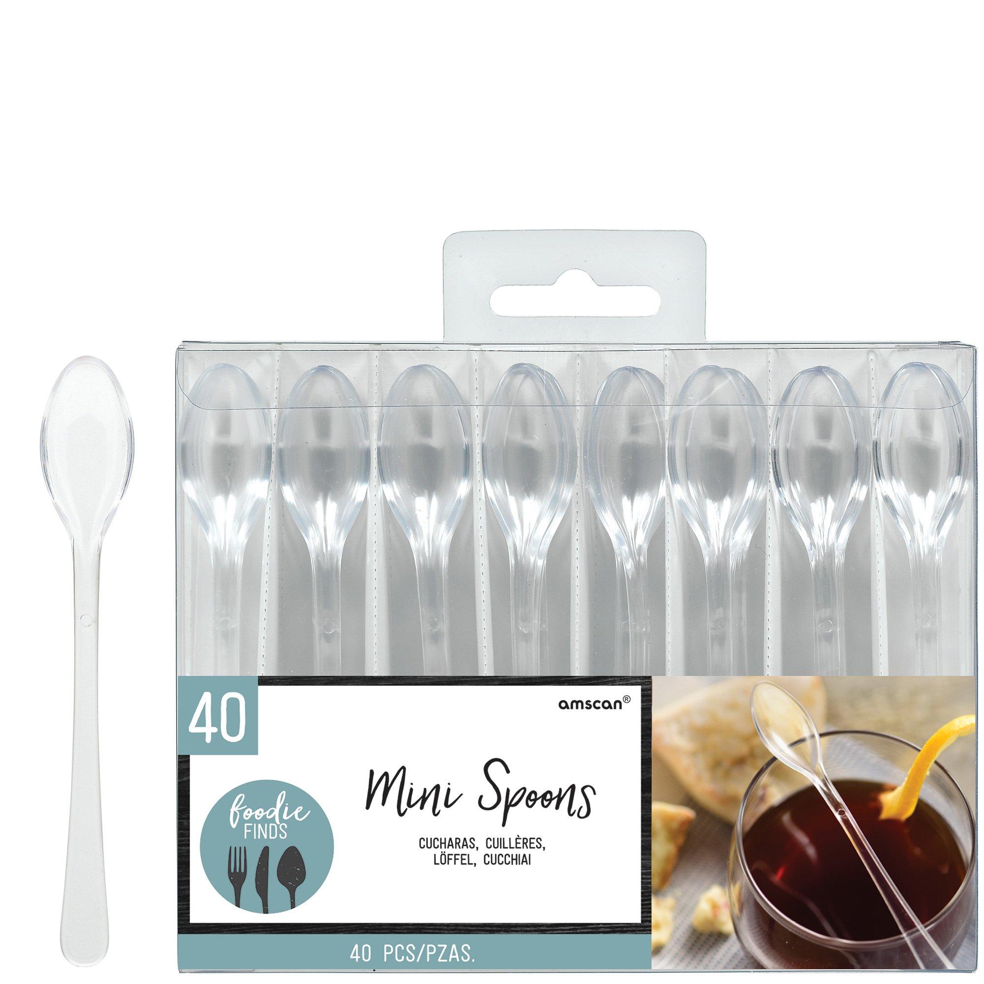 Mini Clear Plastic Spoons 40ct