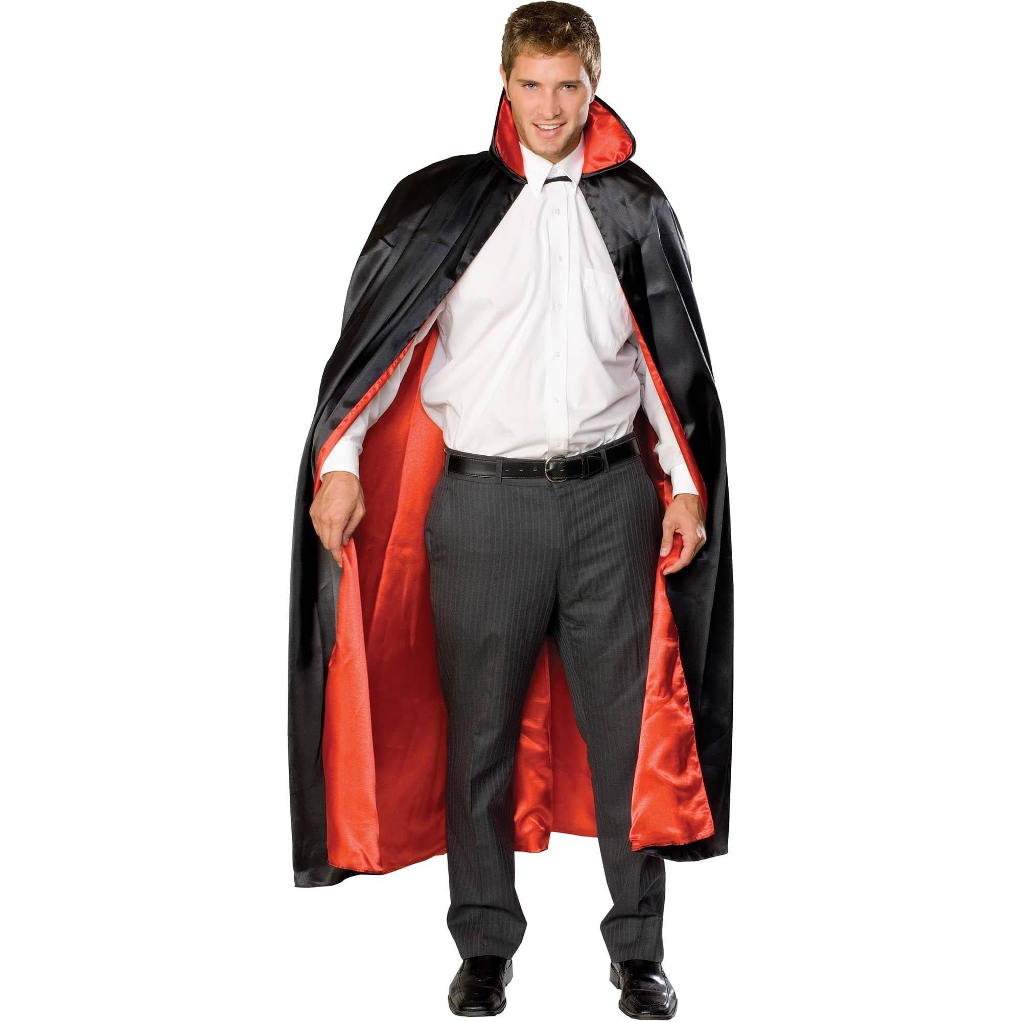 Long Black Cape With Red Lining