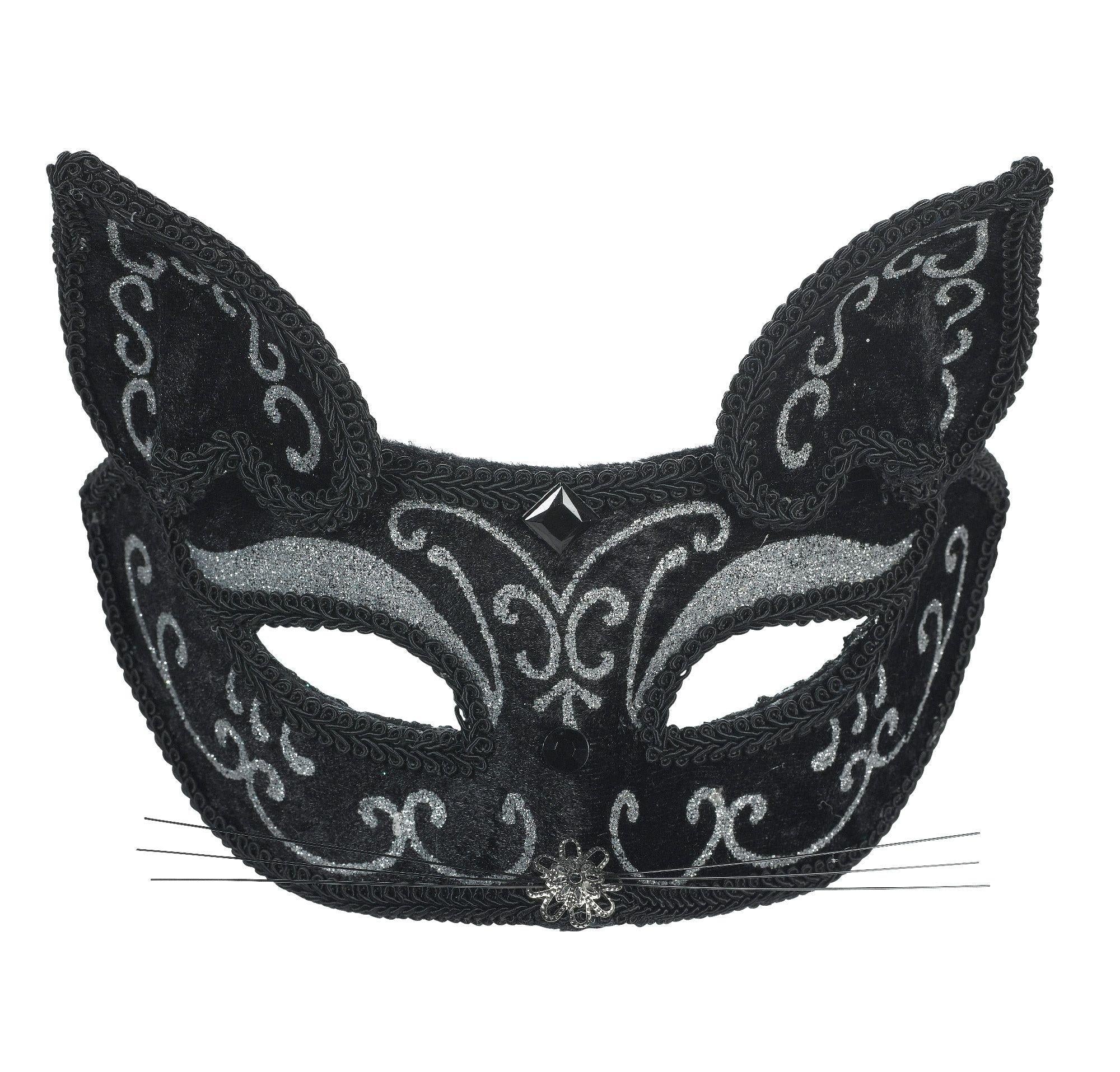 Black Scroll Cat Mask