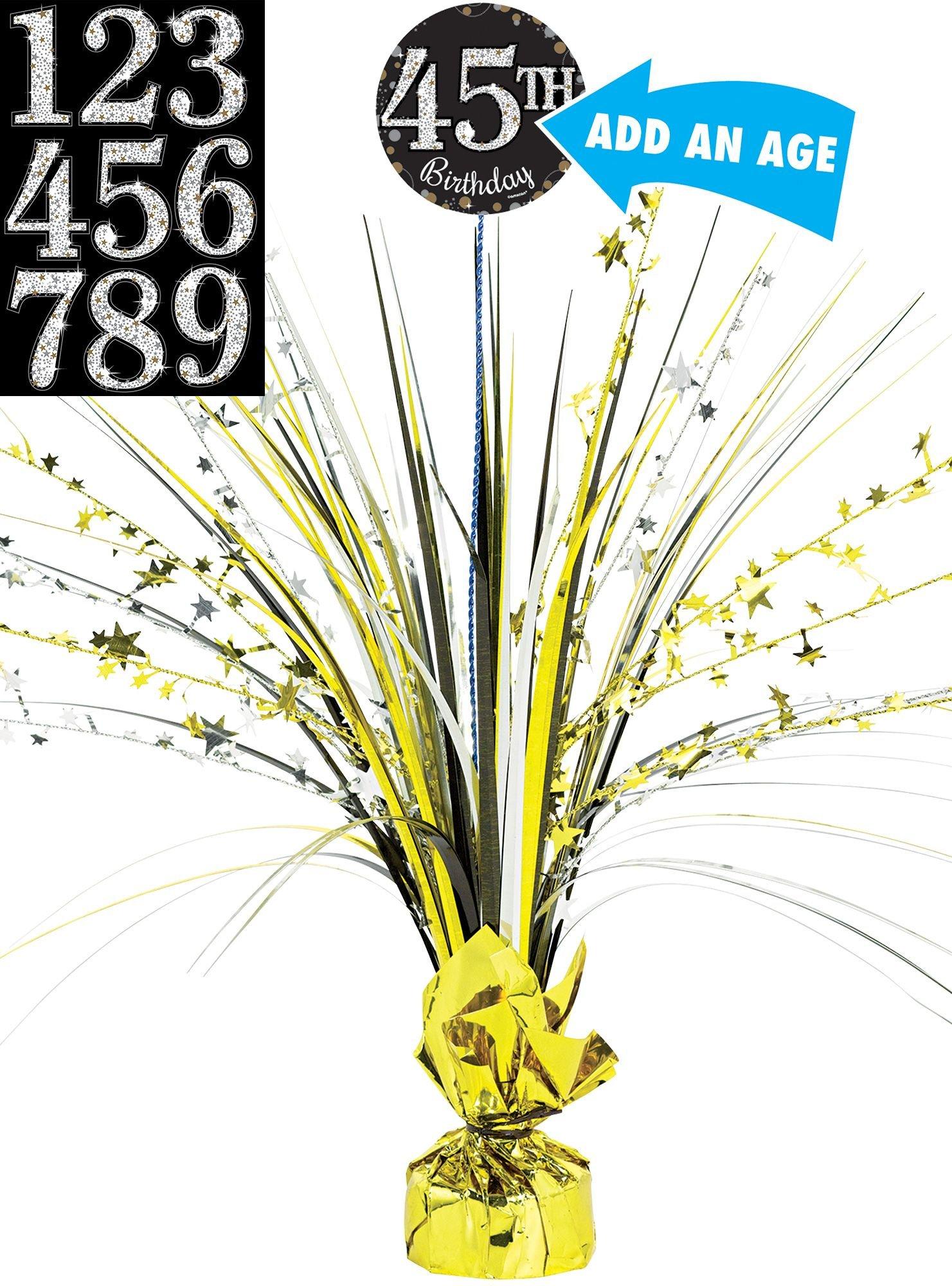 Add-An-Age - Sparkling Celebration Happy Birthday Table Centerpiece Spray Kit, 17in