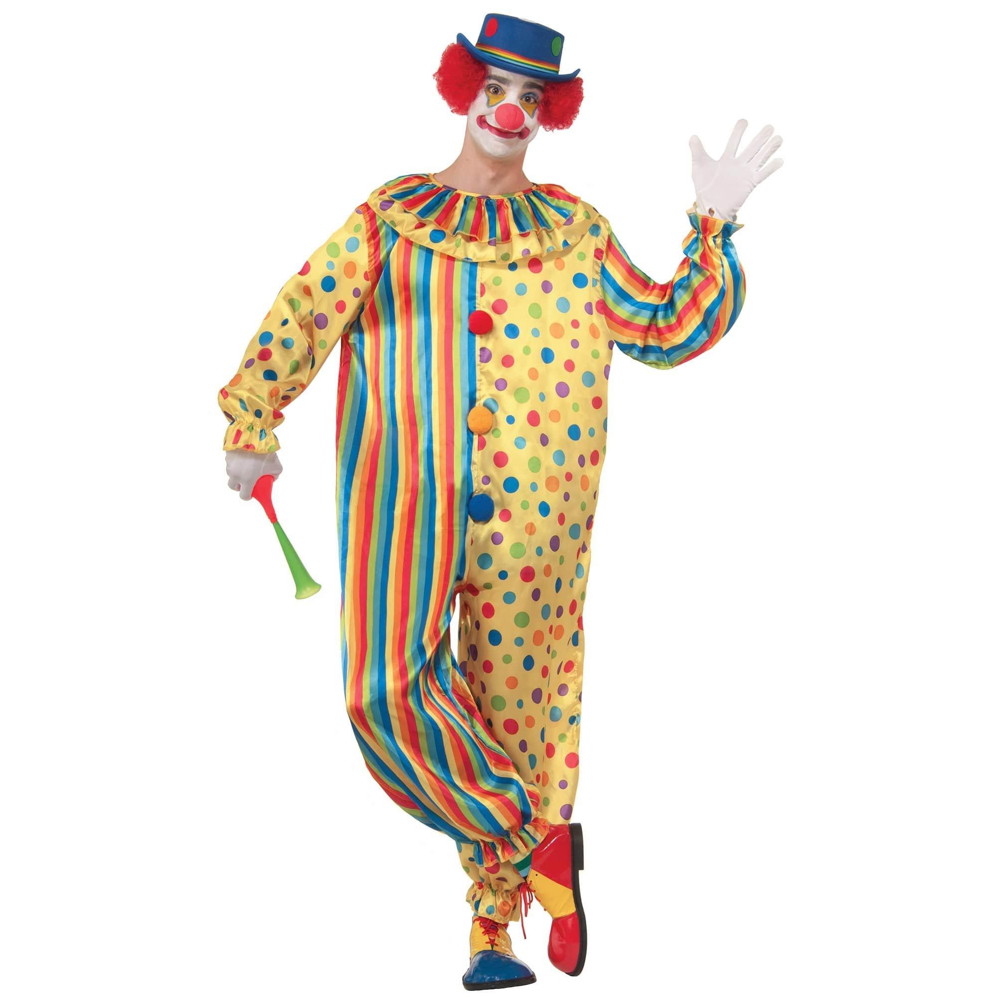 Men's Polka Dot and Striped Spots The Clown Costume