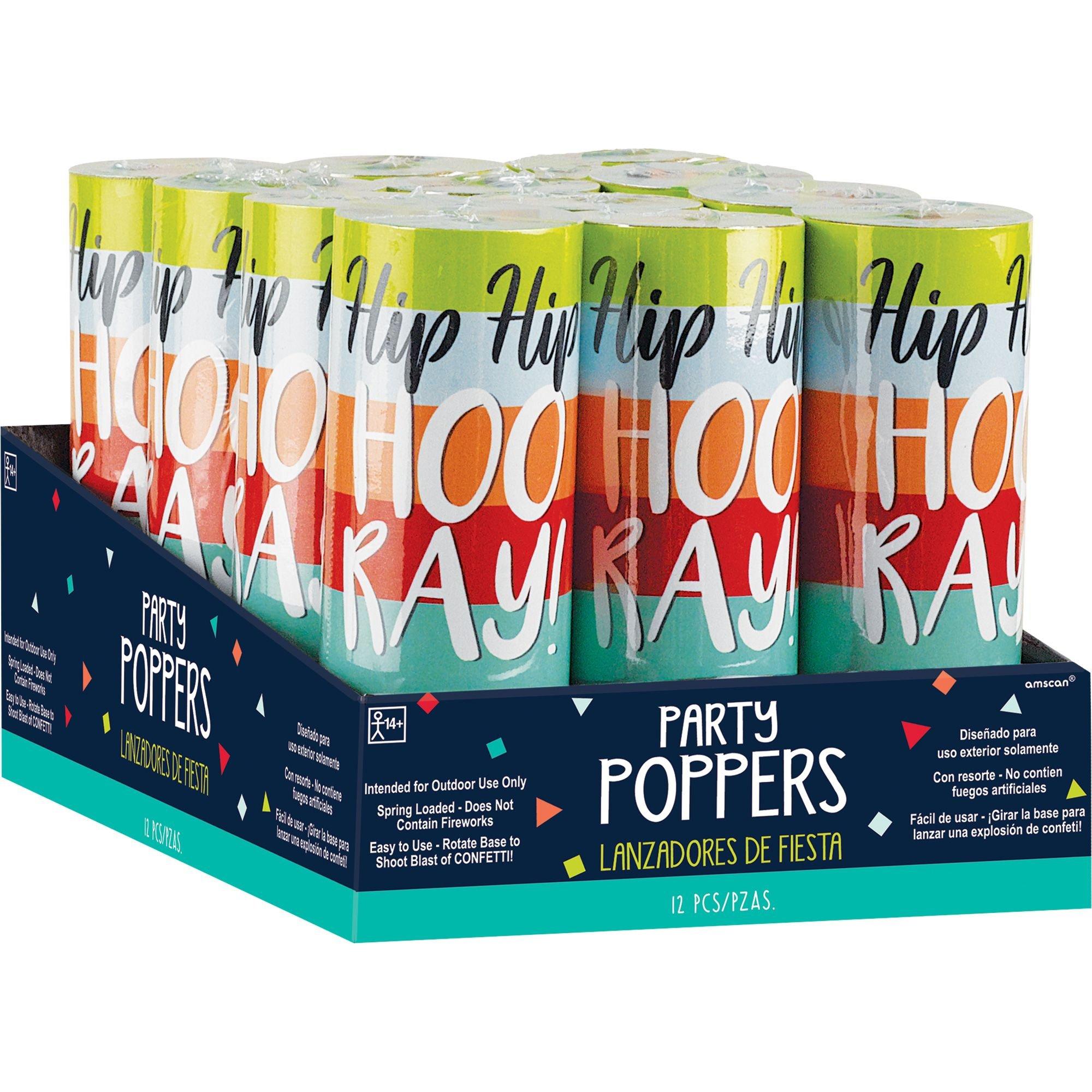 Navy Confetti Birthday Confetti Party Poppers, 12ct