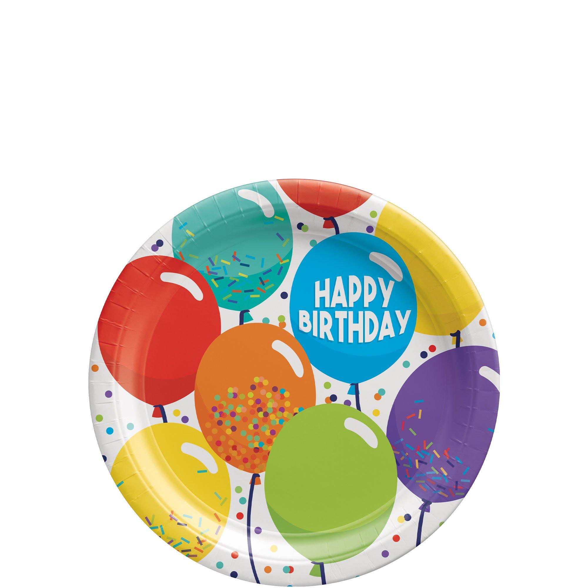 Balloon Birthday Celebration Dessert Plates, 7in, 60ct