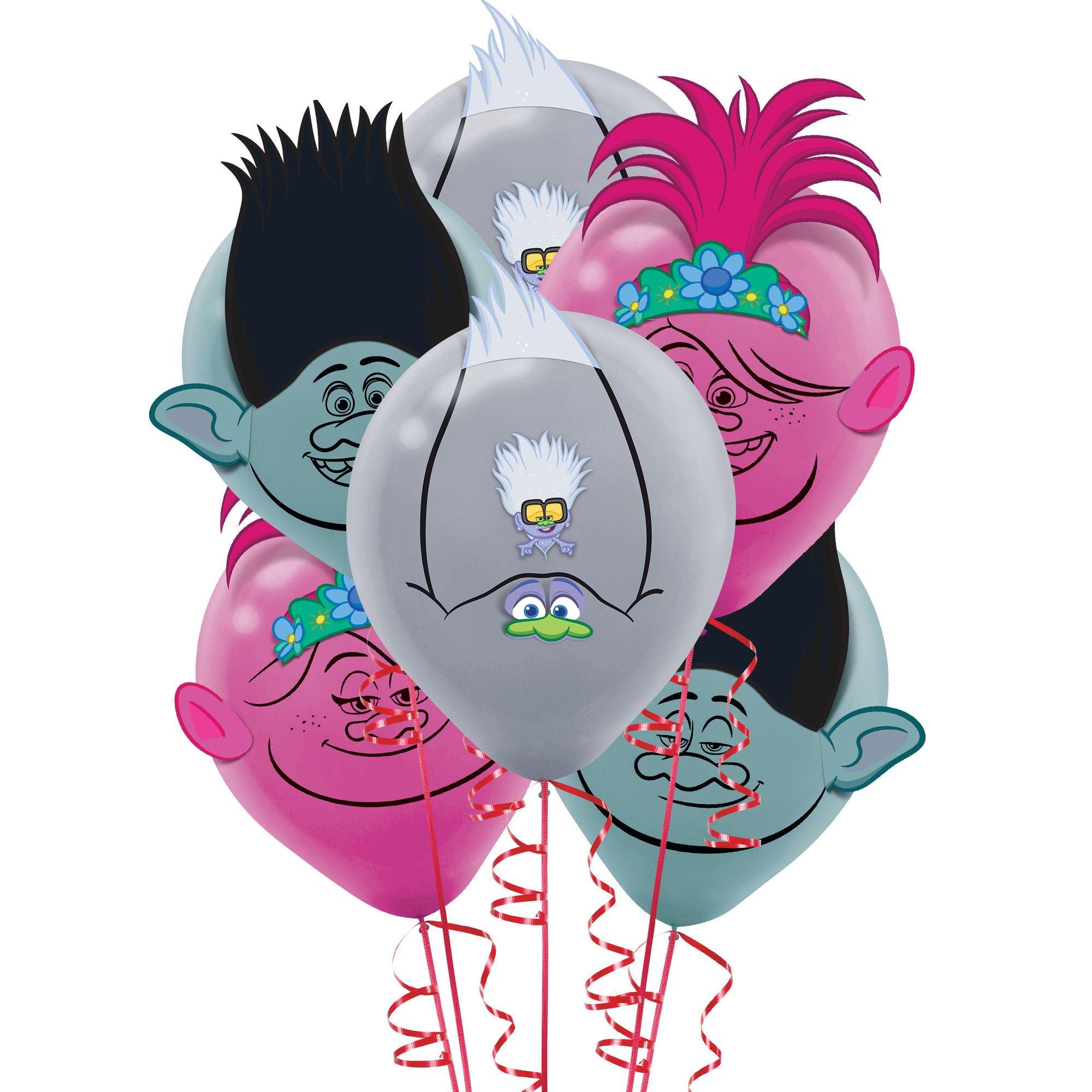 6ct, 12in, Trolls World Tour Latex Balloons