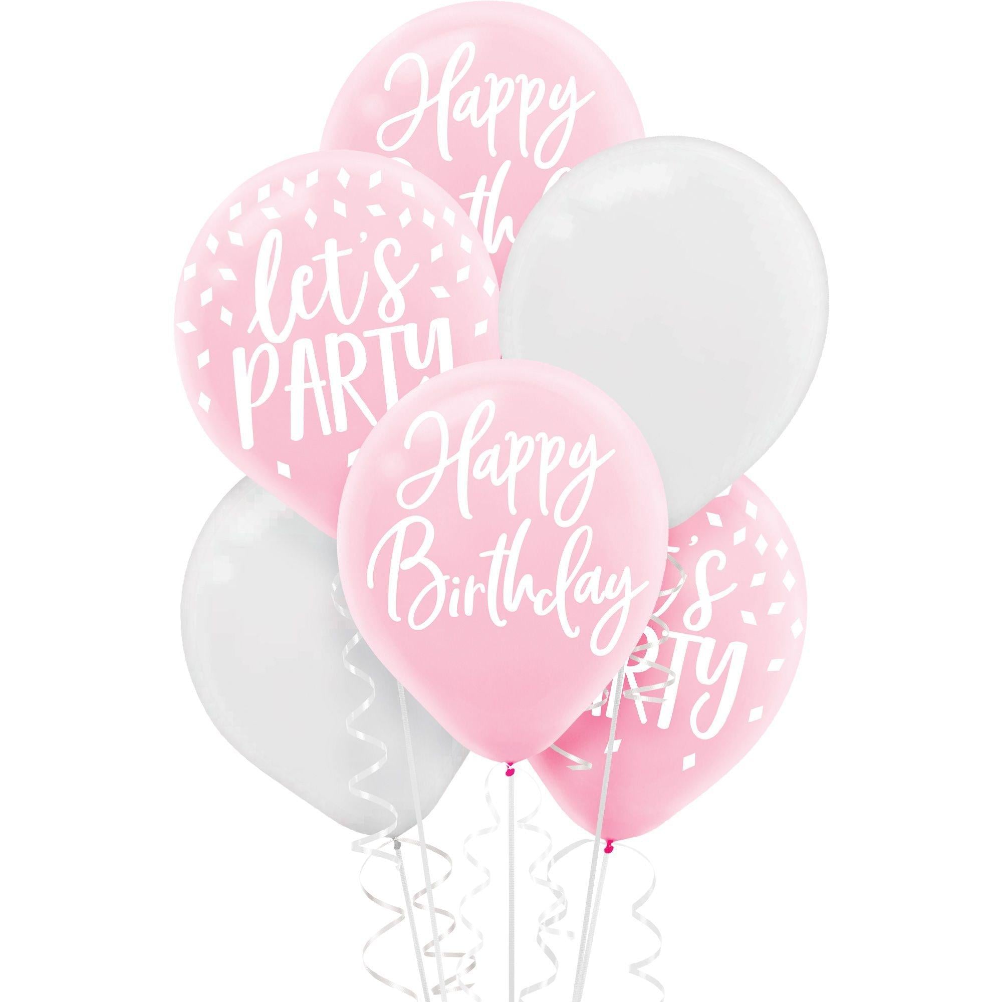 15ct, 12in, Blush Birthday Balloons