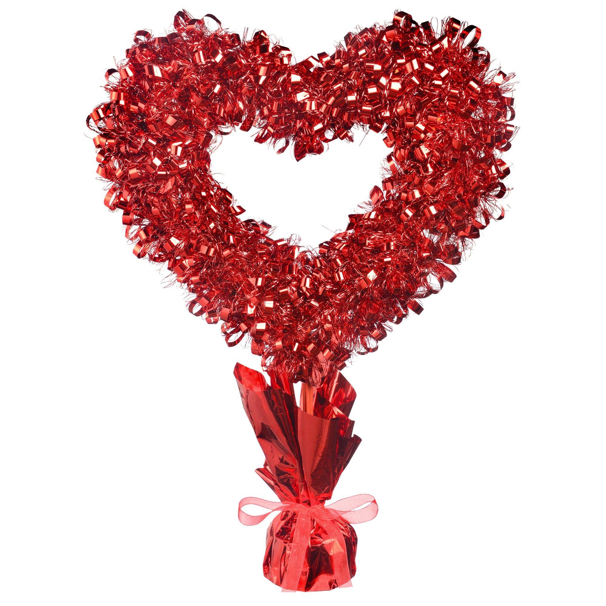 Red Heart Tinsel Centerpiece