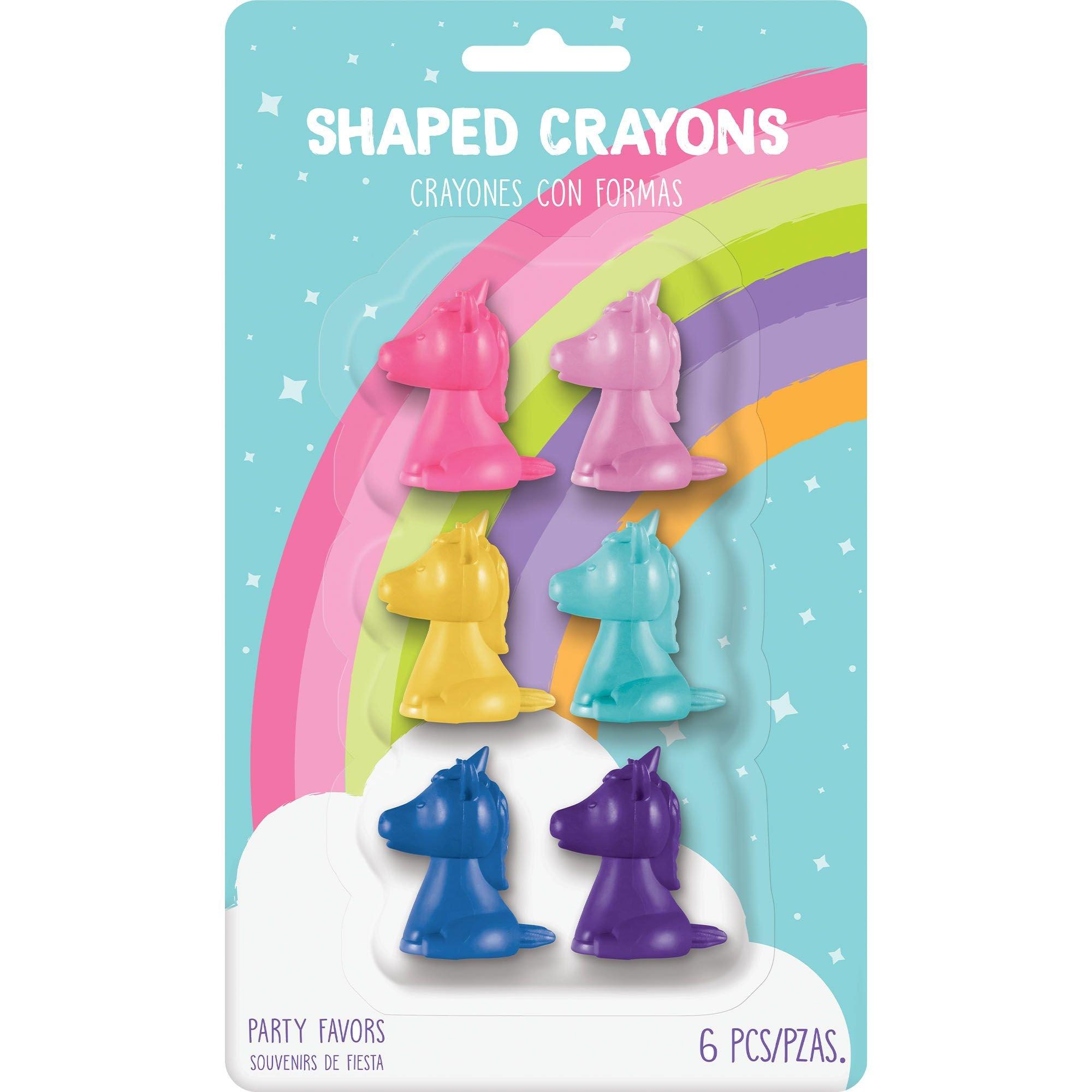 Unicorn Shaped Crayons, 6ct