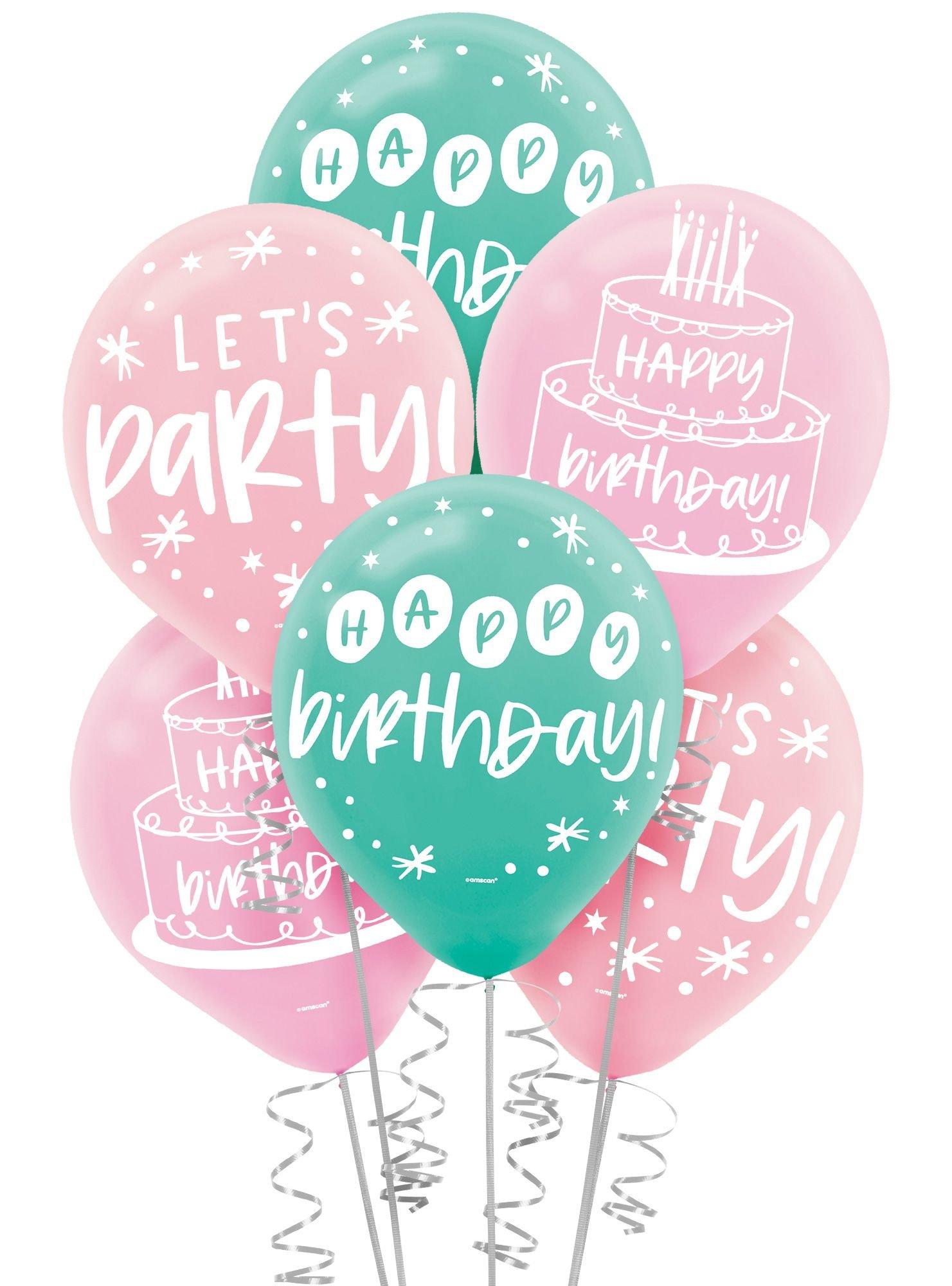 15ct, 12in, Happy Cake Day Birthday Balloons