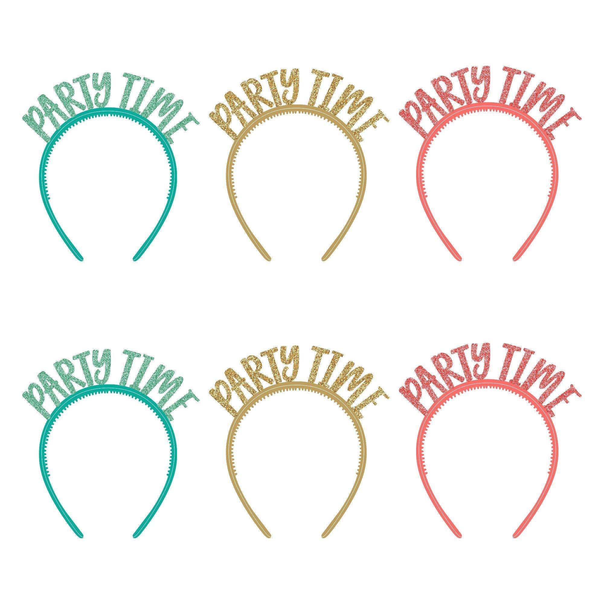 Glitter Happy Cake Day Headbands 6ct