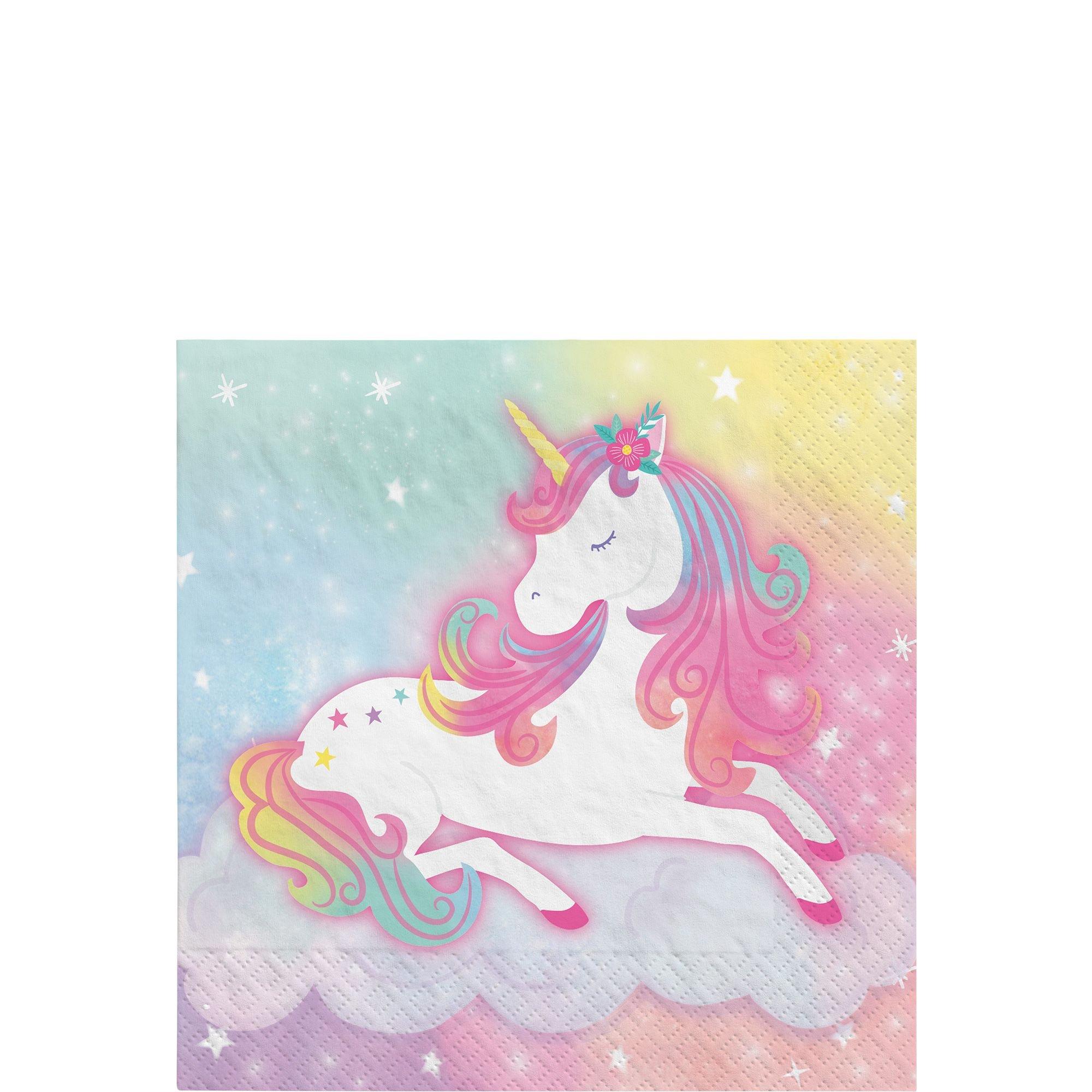 Enchanted Unicorn Paper Beverage Napkins, 5in, 16ct