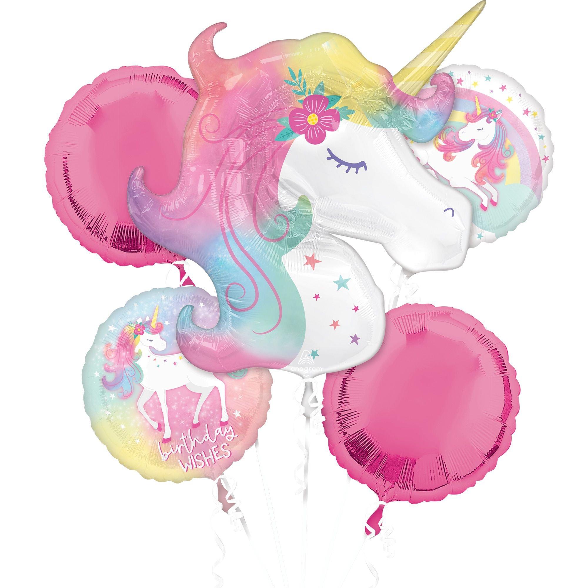 Enchanted Unicorn Foil Balloon Bouquet, 5pc