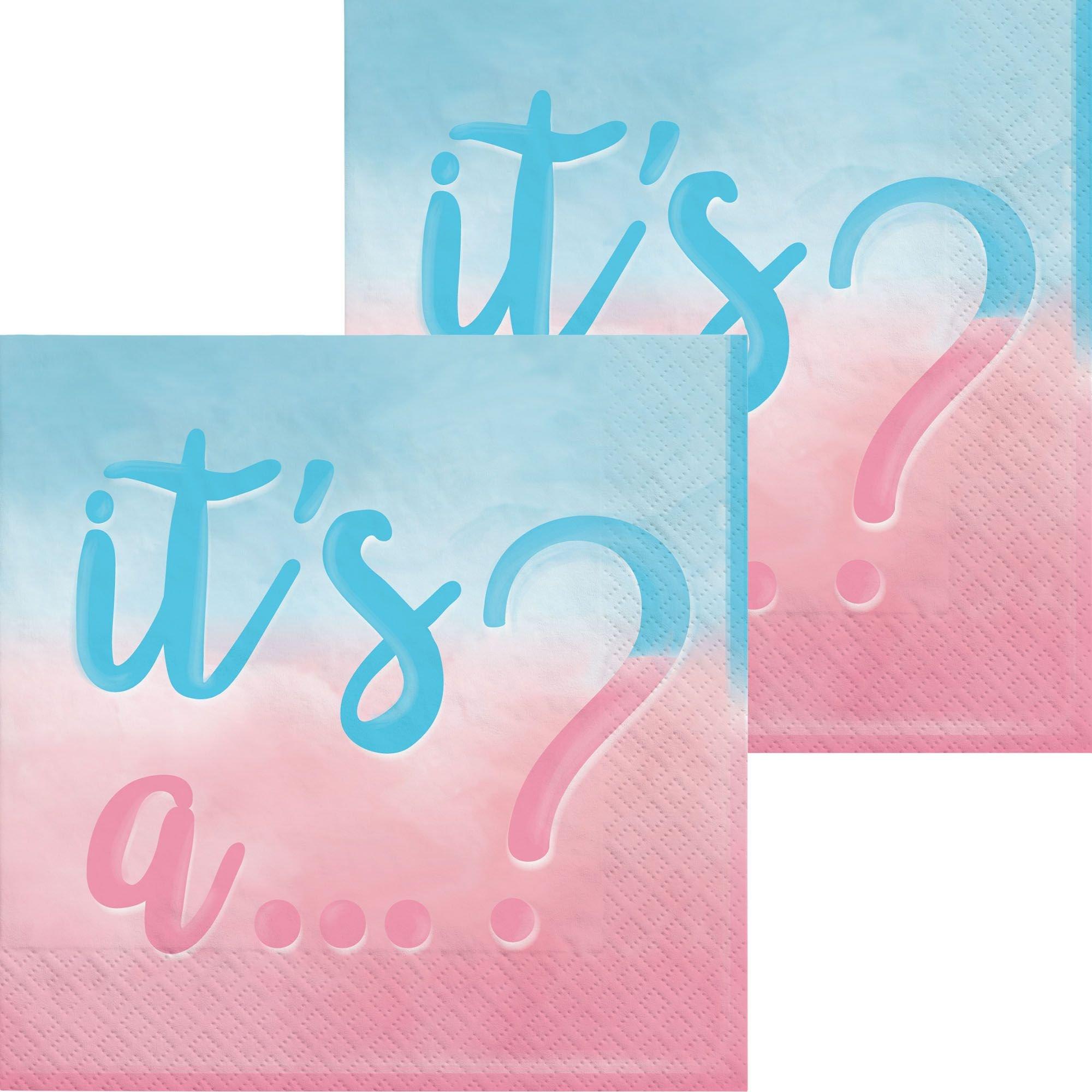 It's A?? Gender Reveal Paper Beverage Napkins, 5in, 16ct - The Big Reveal