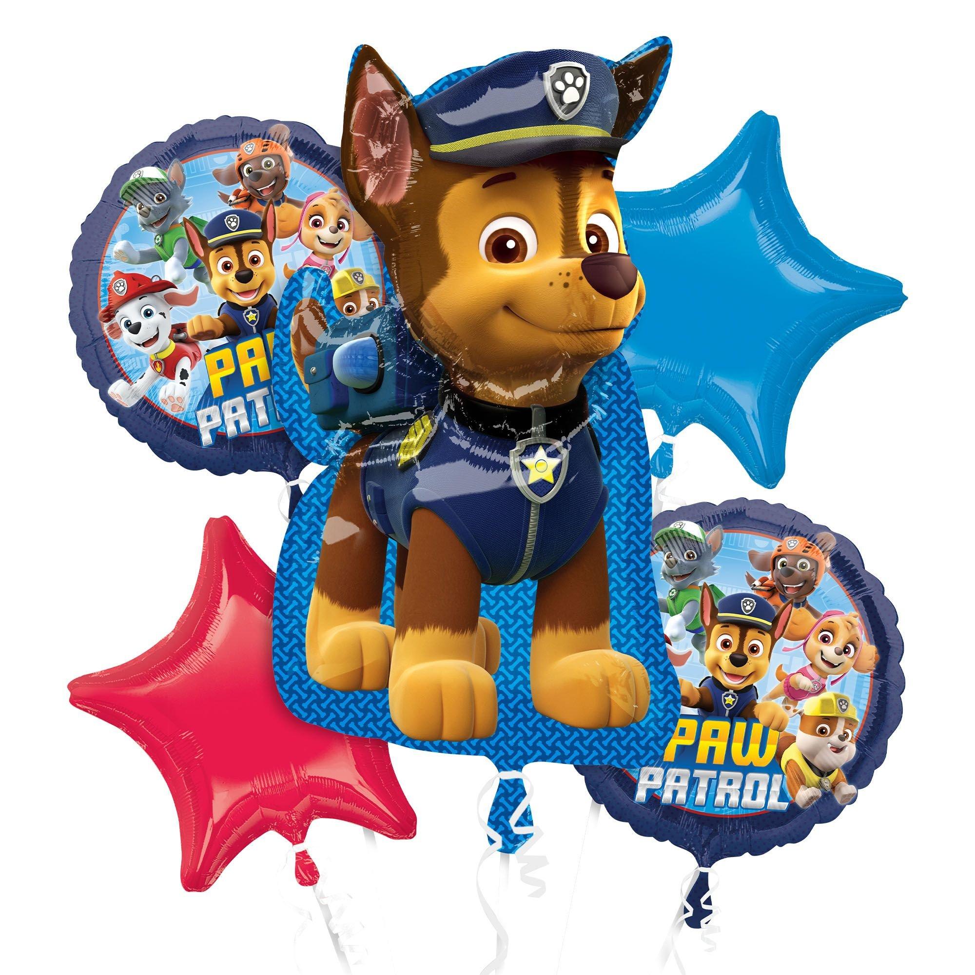 Chase Foil Balloon Bouquet, 5pc - PAW Patrol
