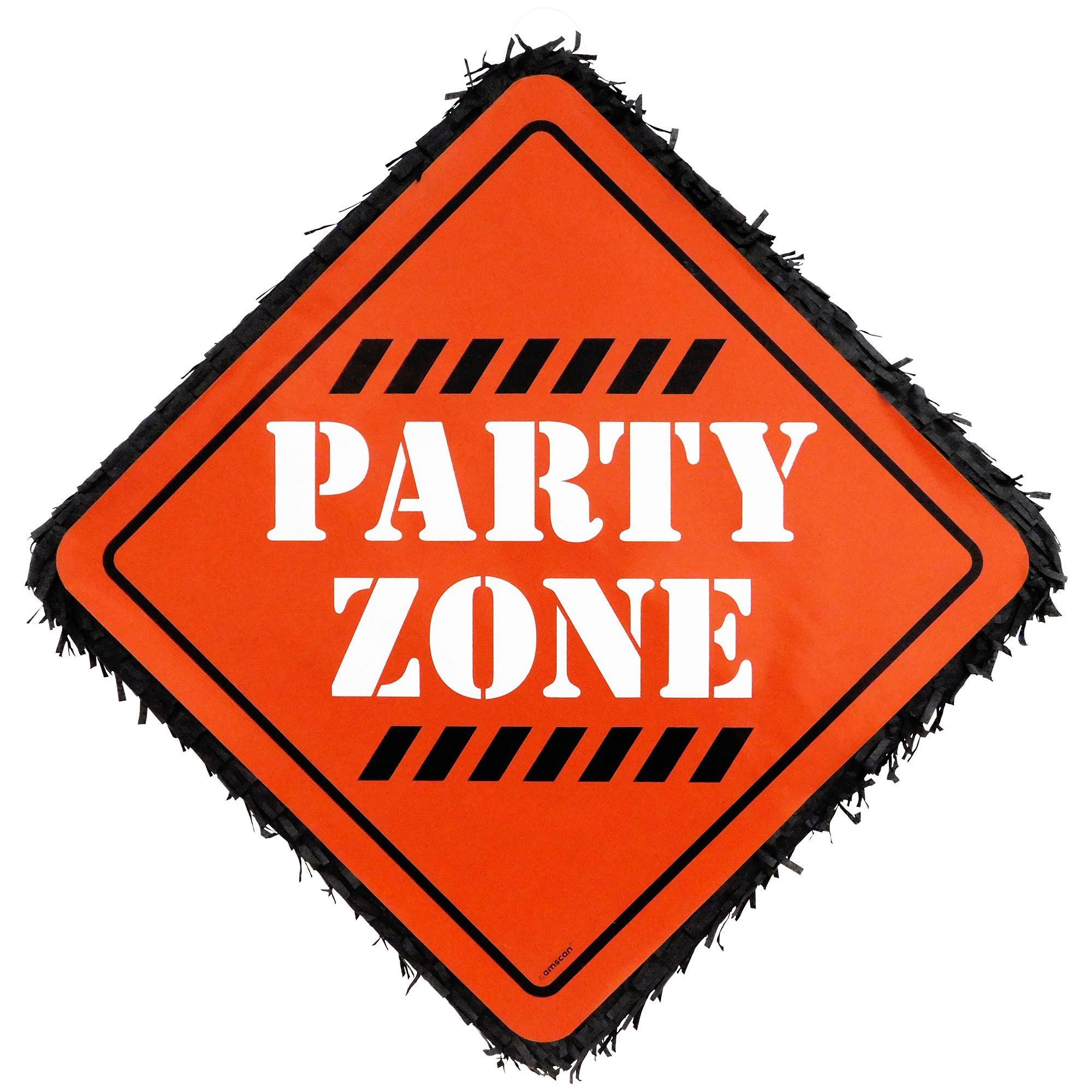 Party Zone Construction Cardstock & Tissue Paper Pinata, 23.7in x 23.7in
