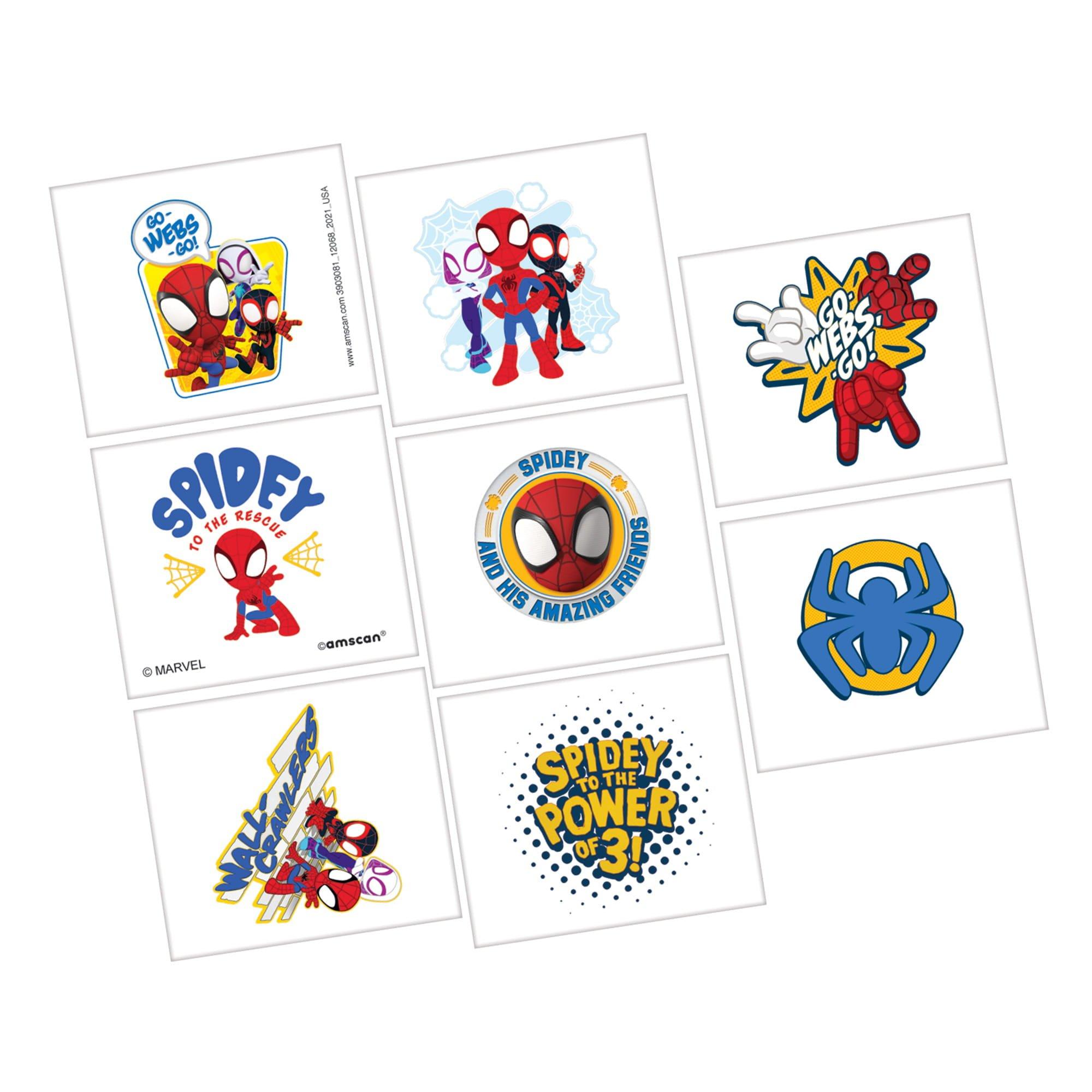 Spidey & His Amazing Friends Temporary Tattoos, 1 Sheet, 8 Tattoos