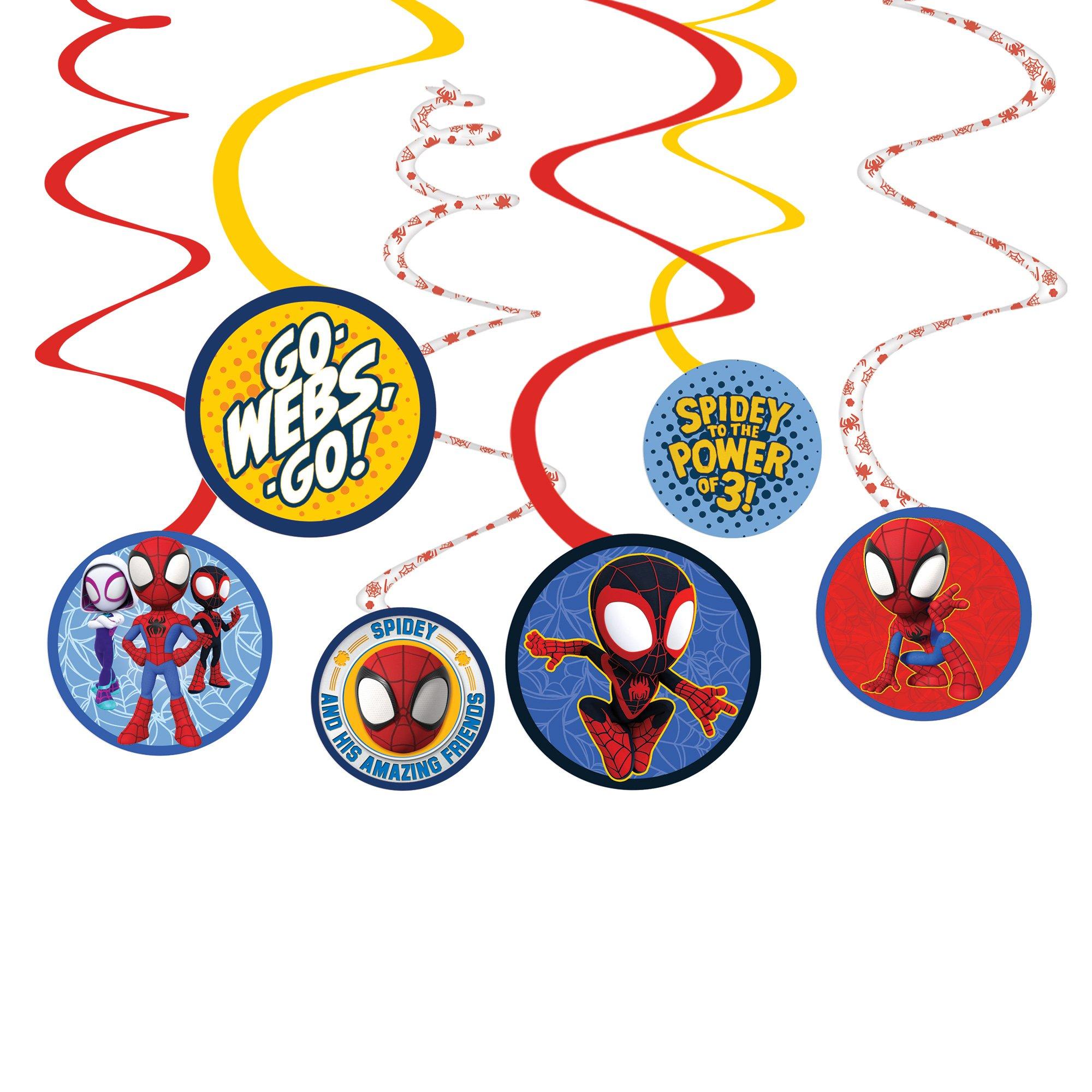 Spidey & His Amazing Friends Spiral Decorations, 12ct