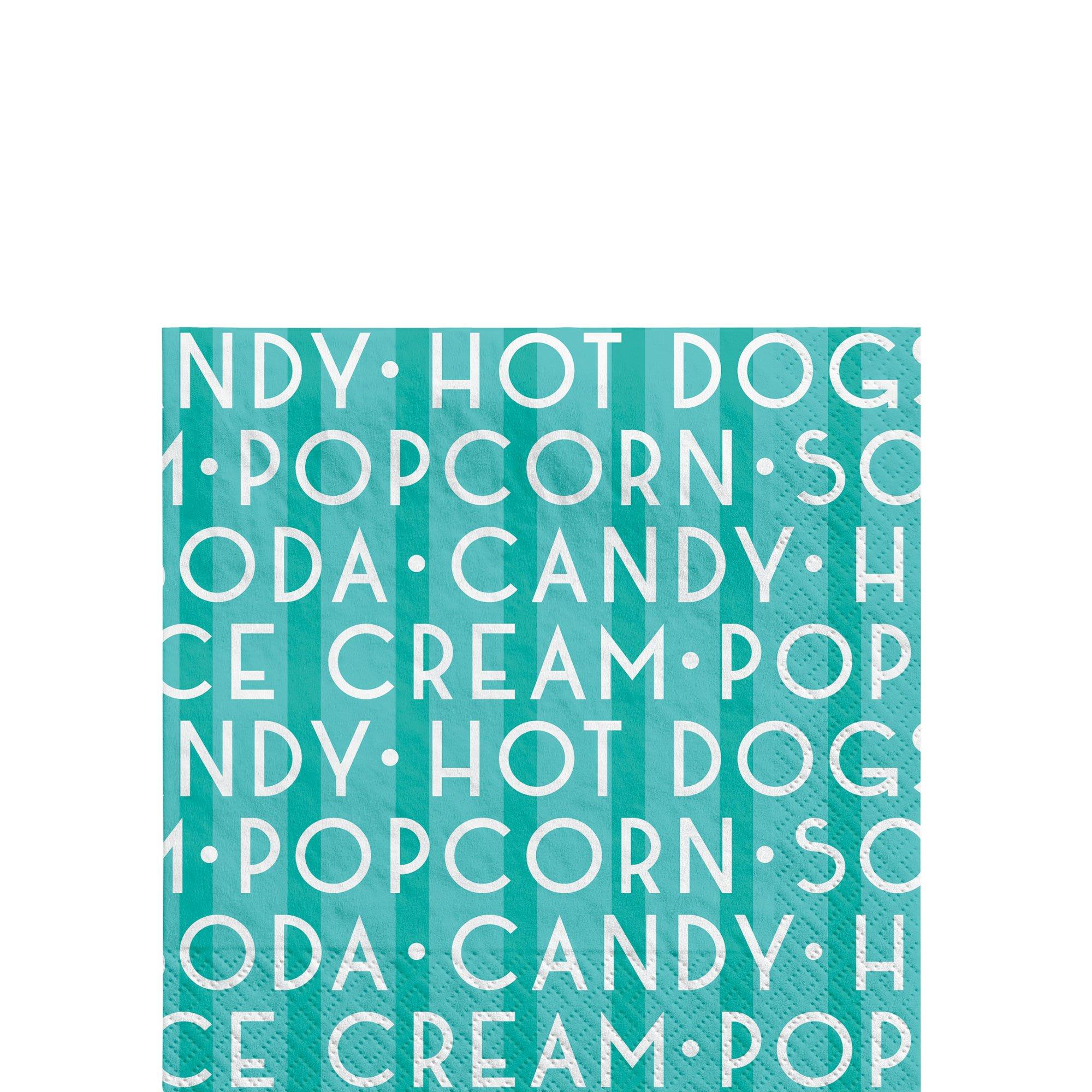 Concession Stand Paper Beverage Napkins, 5in, 40ct - Movie Night