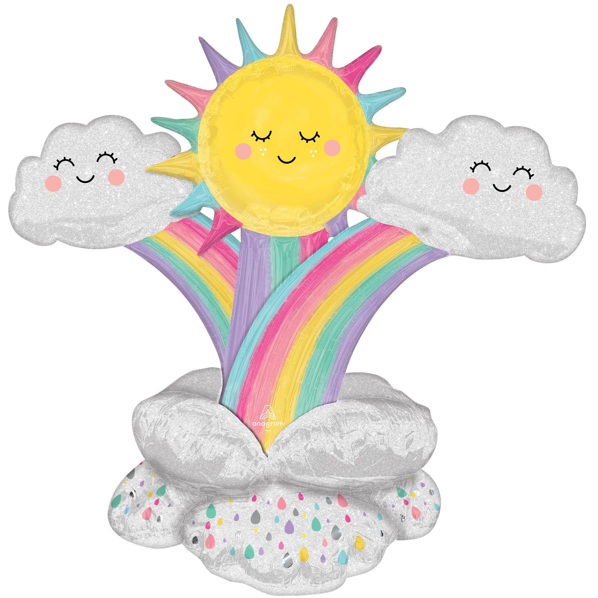 Stackerz? Sun, Clouds & Rainbows Foil Balloon, 45in