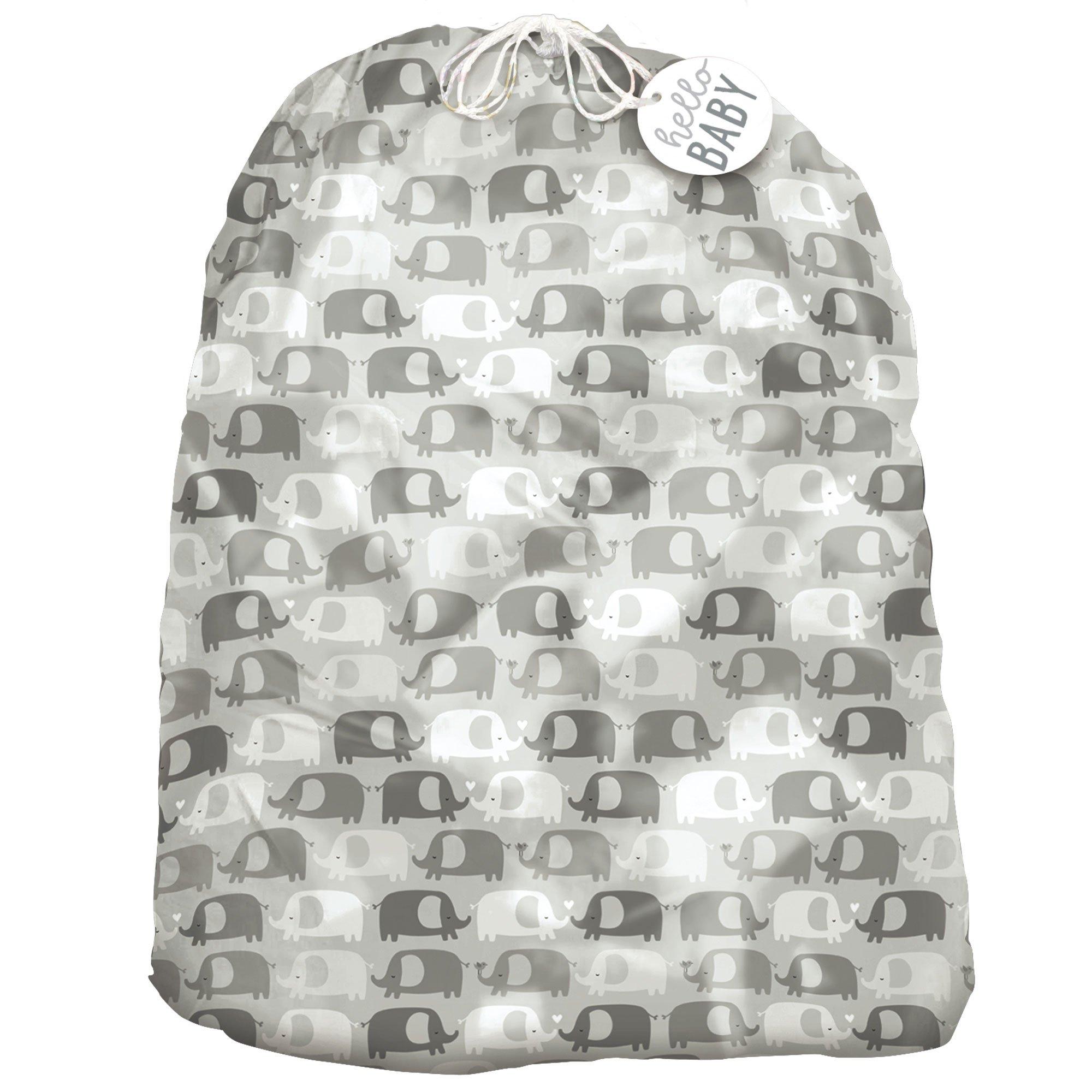 Giant Hello Baby Elephant Plastic Gift Sack, 36in x 44in