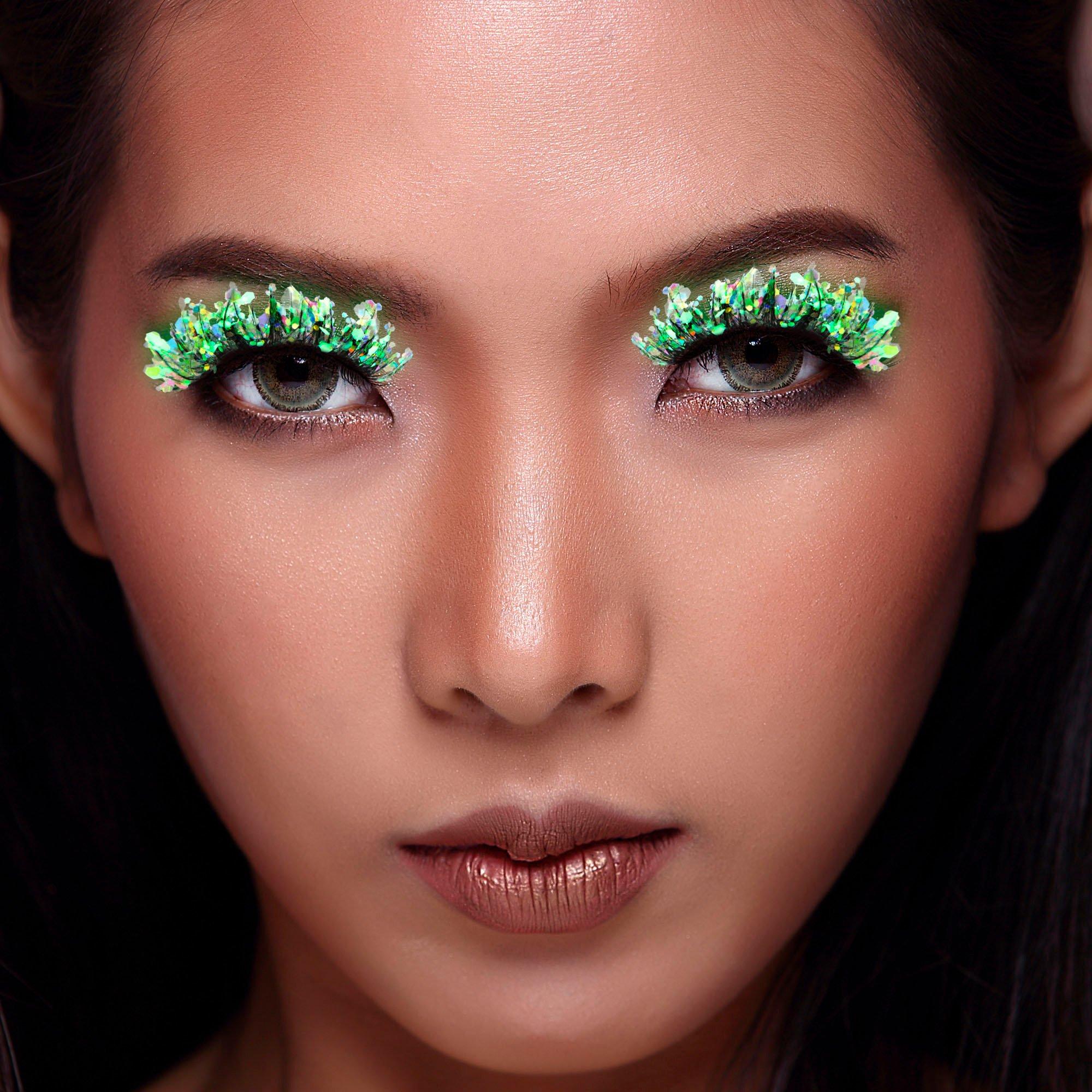 Self-Adhesive Glow-in-the-Dark Glitter False Eyelashes