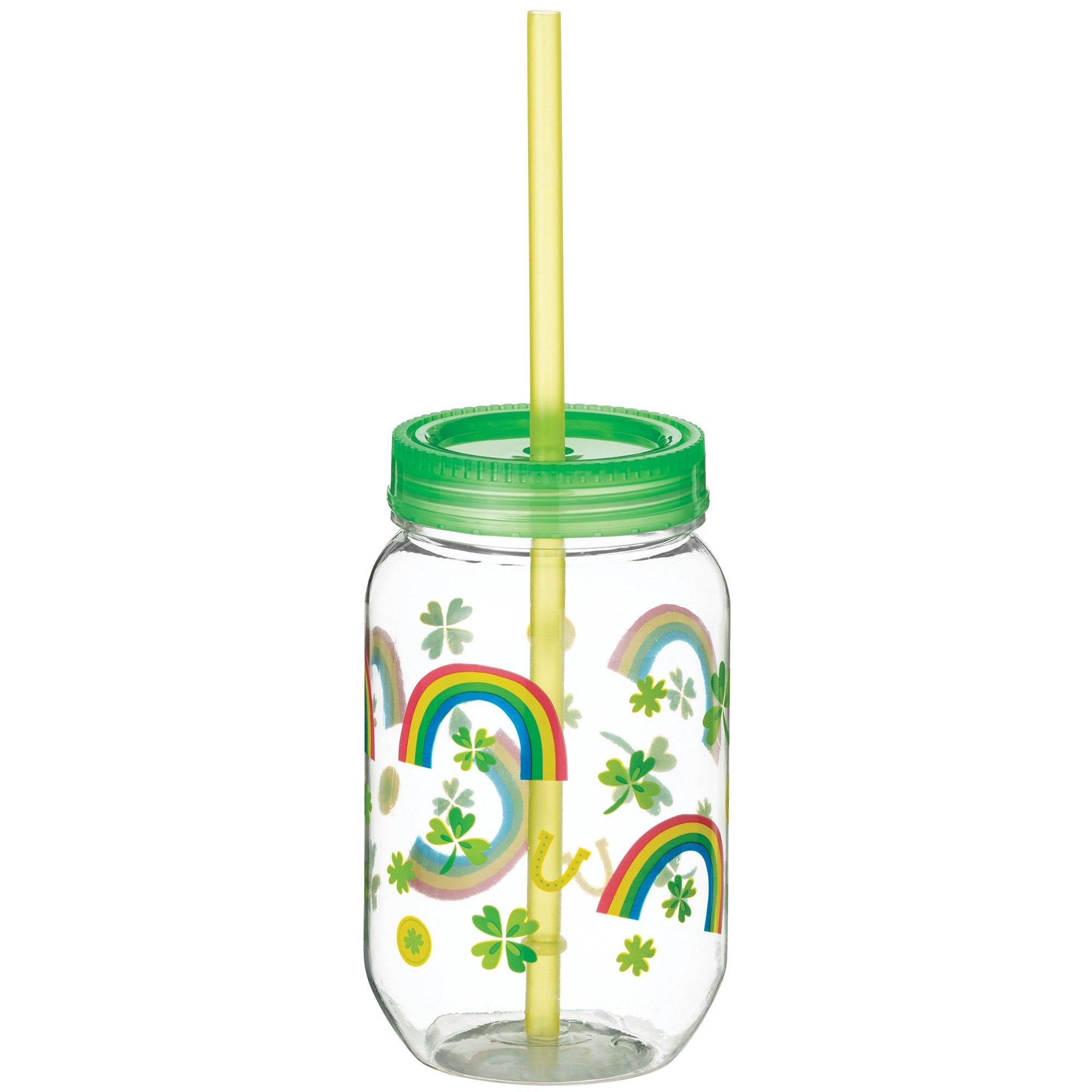 St. Patrick's Day Lucky Mason Jar Cup, 18.5oz