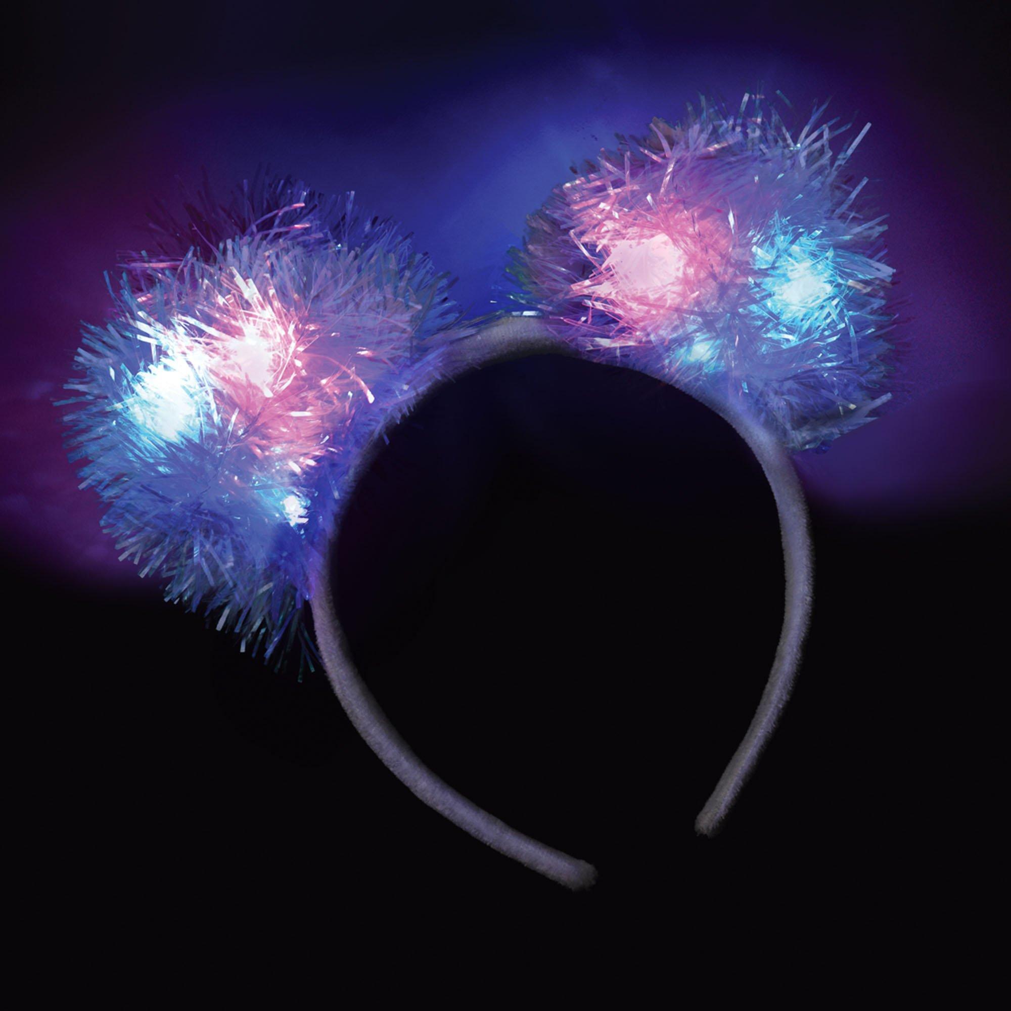 Light-Up Tinsel Pom-Pom Headband - SuperGlow?