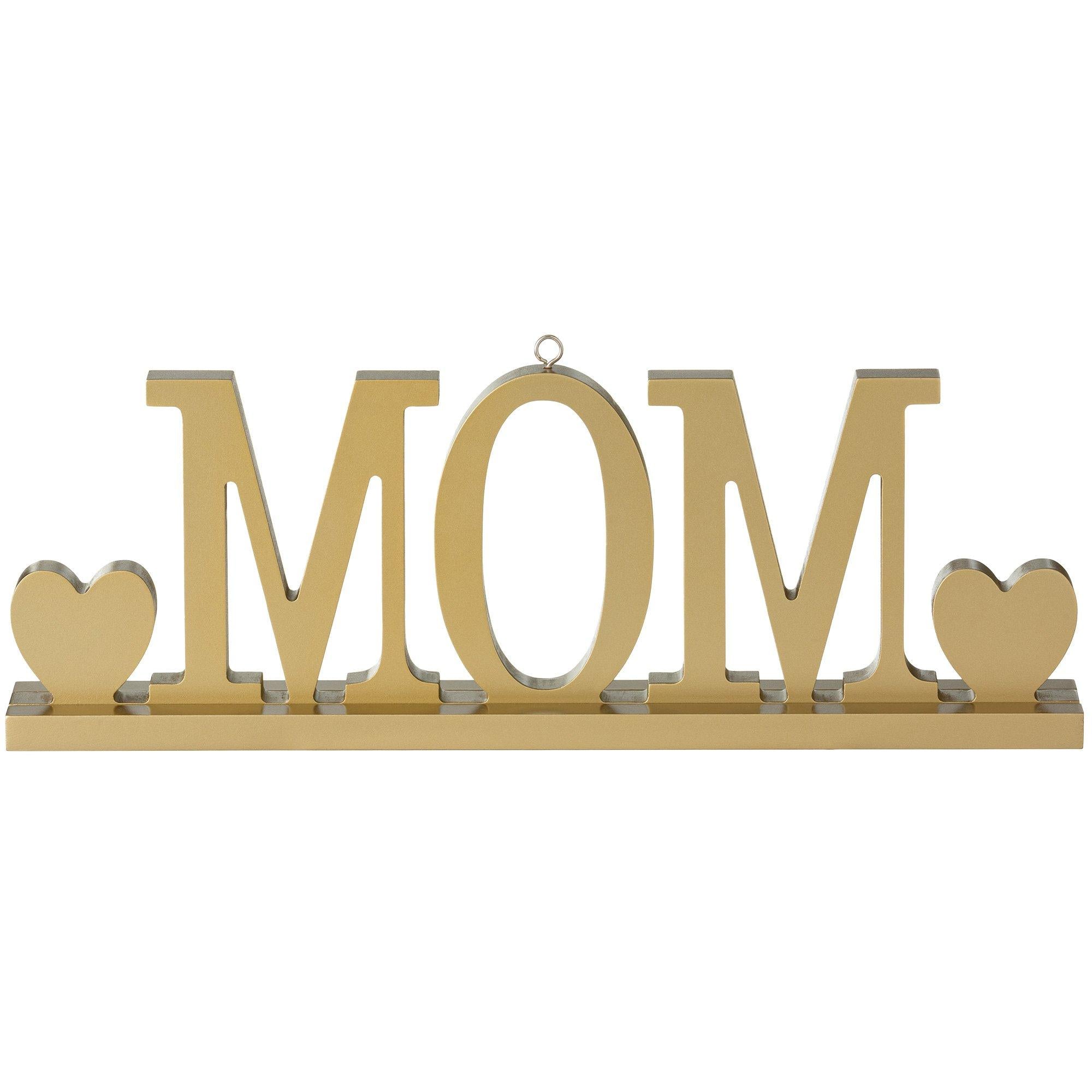 Gold MOM Balloon Weight MDF Table Decoration