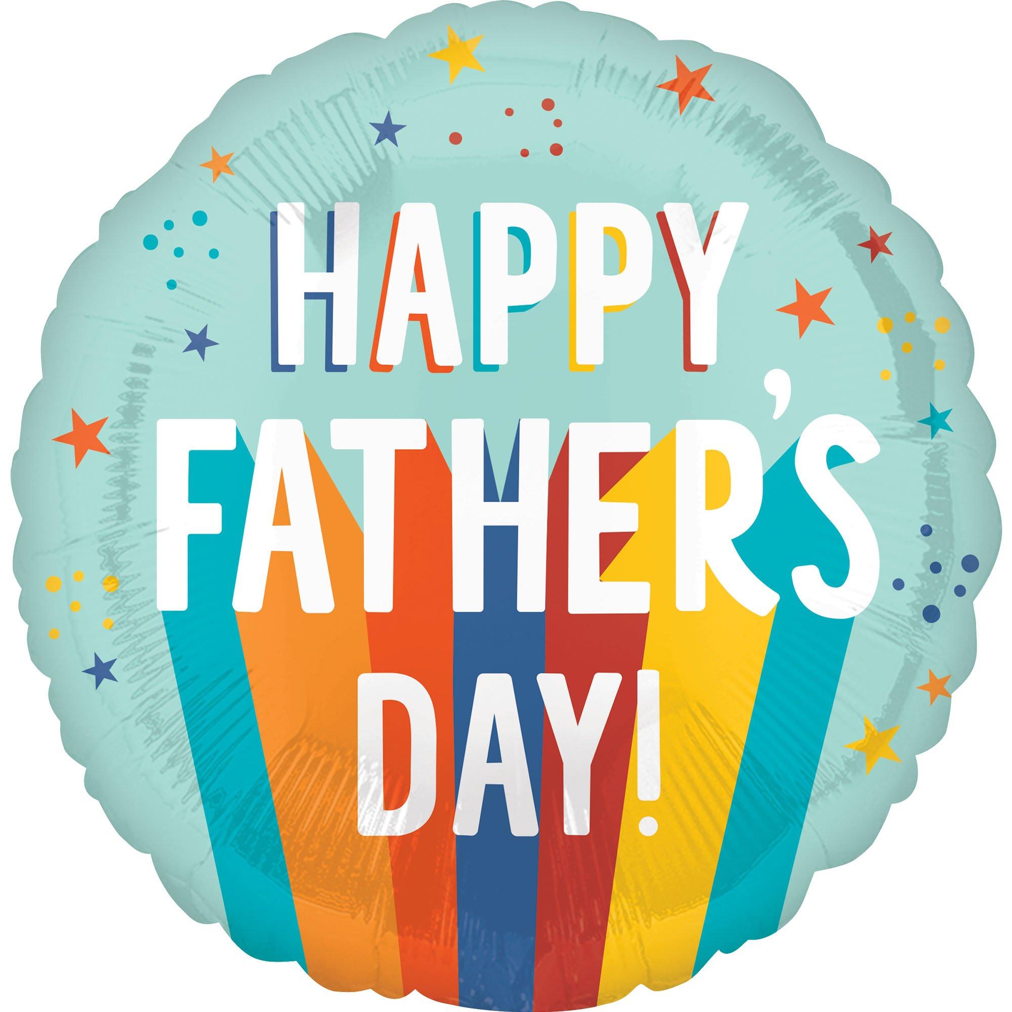 Playful Stripes Happy Father's Day Foil Balloon, 17in