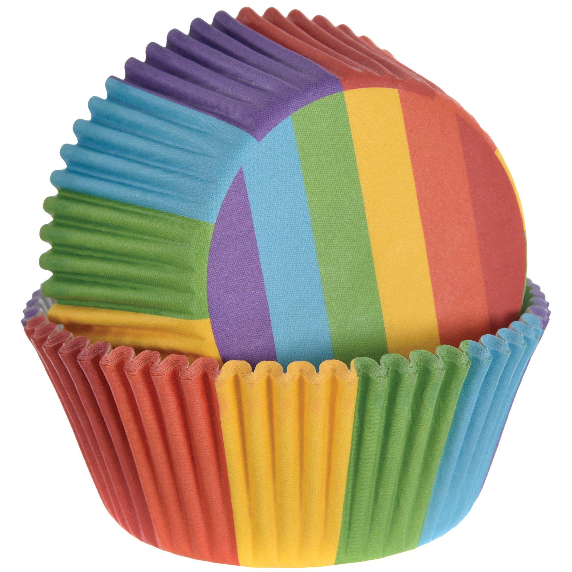 Rainbow Stripe Baking Cups, 48ct