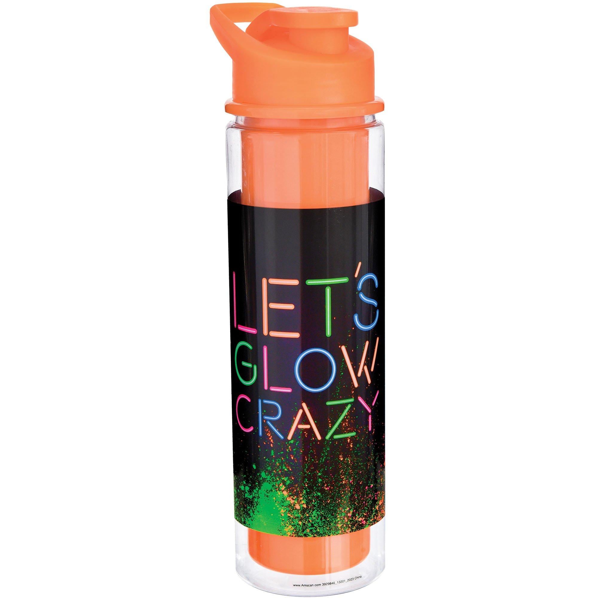 Glow Party Black Light Reactive Water Bottle, 12oz