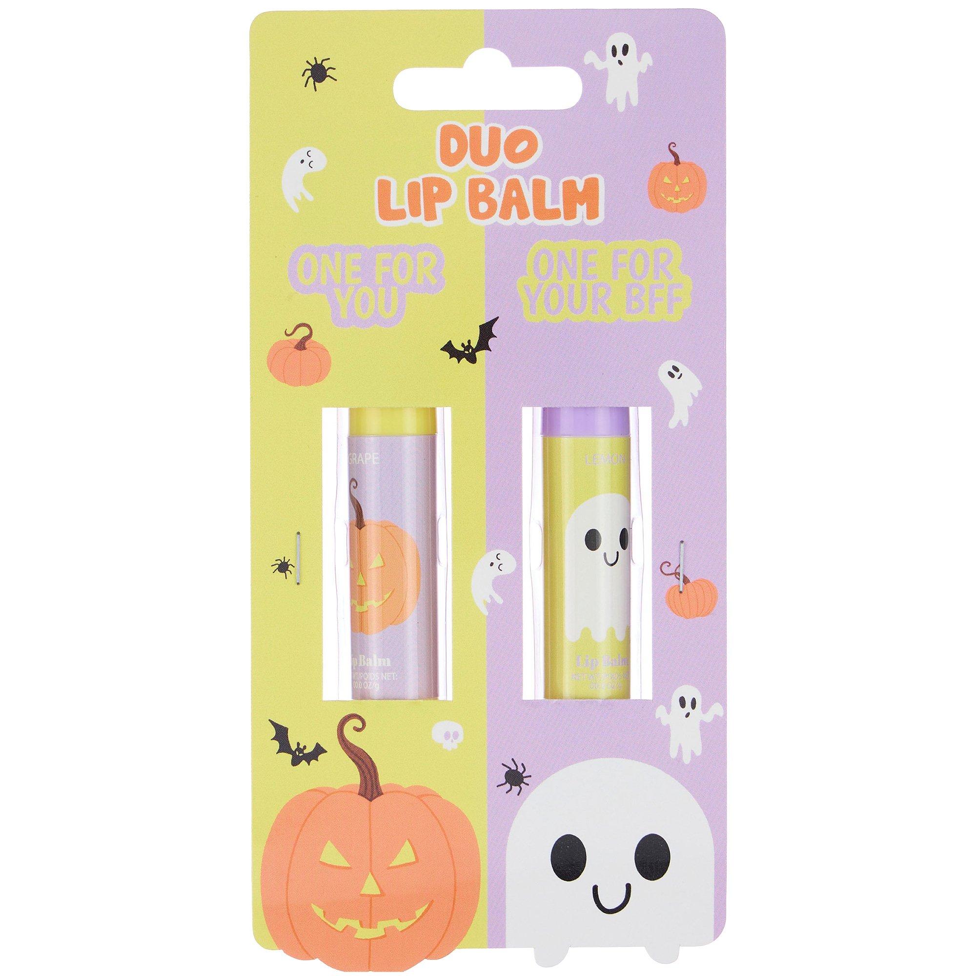Pumpkin & Ghost Halloween Friendship Lip Balms, 2pc