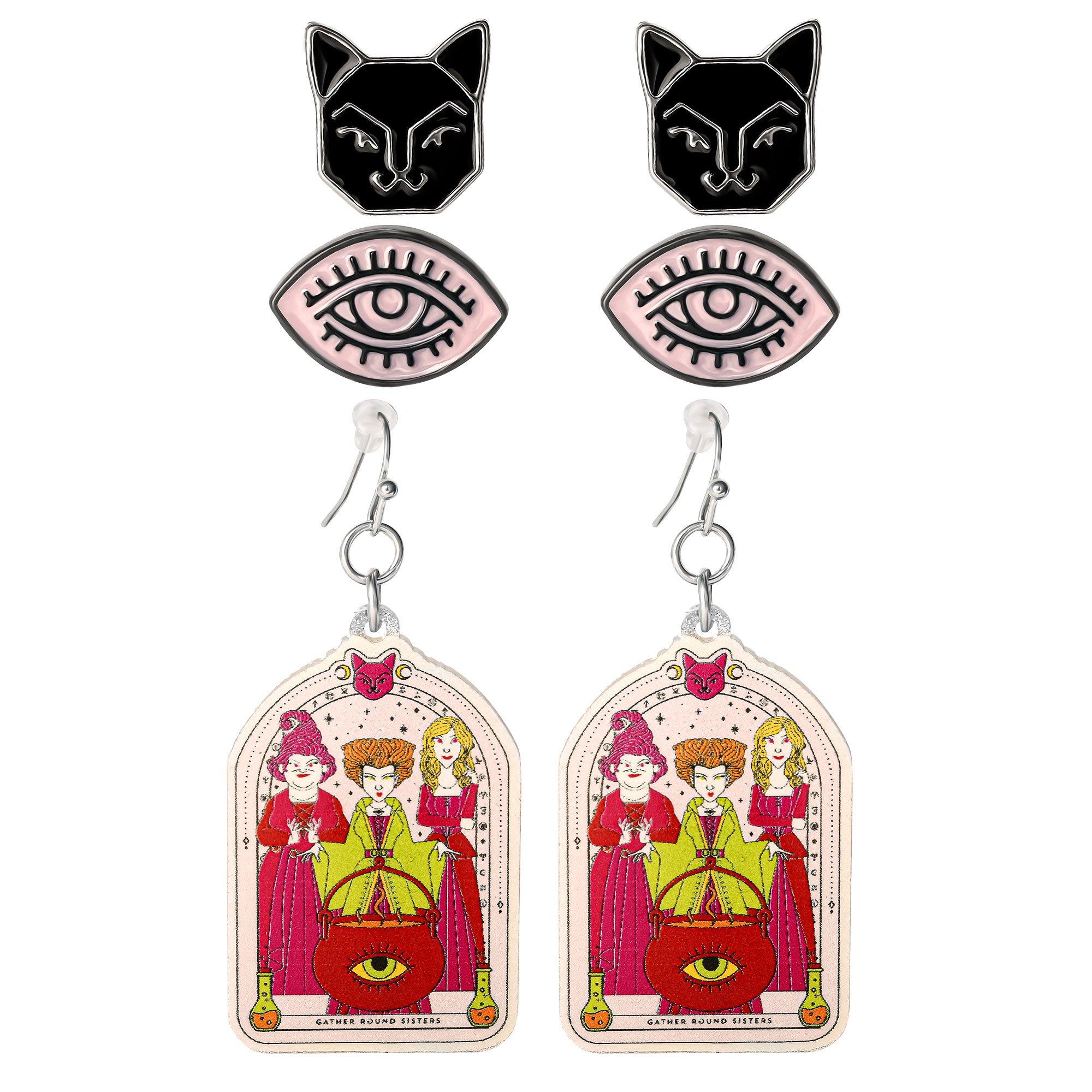 Hocus Pocus Earring Set, 3 Pairs