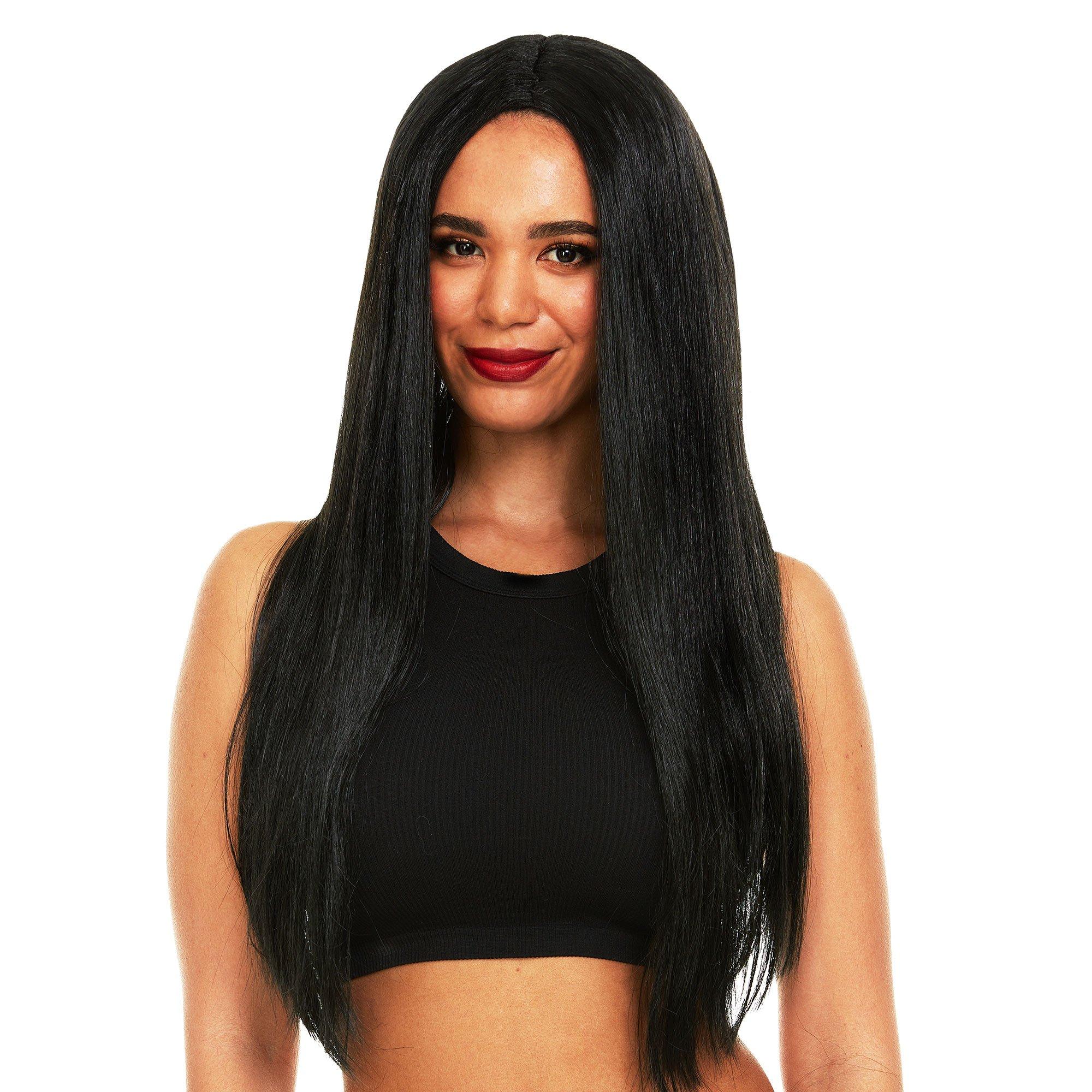 Adult Long Straight Black Wig