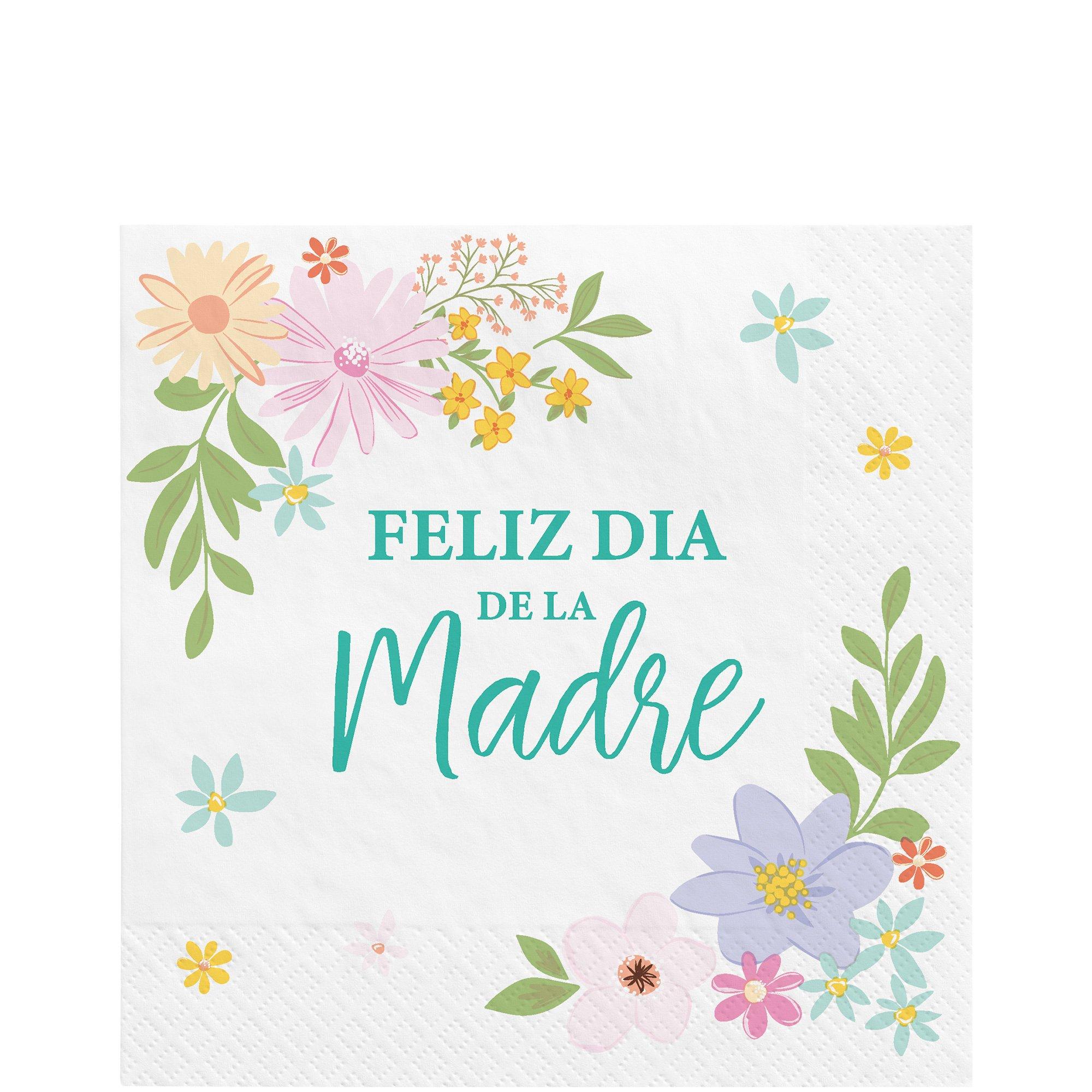 Floral Feliz Dia de la Madre Paper Lunch Napkins, 6.5in, 16ct